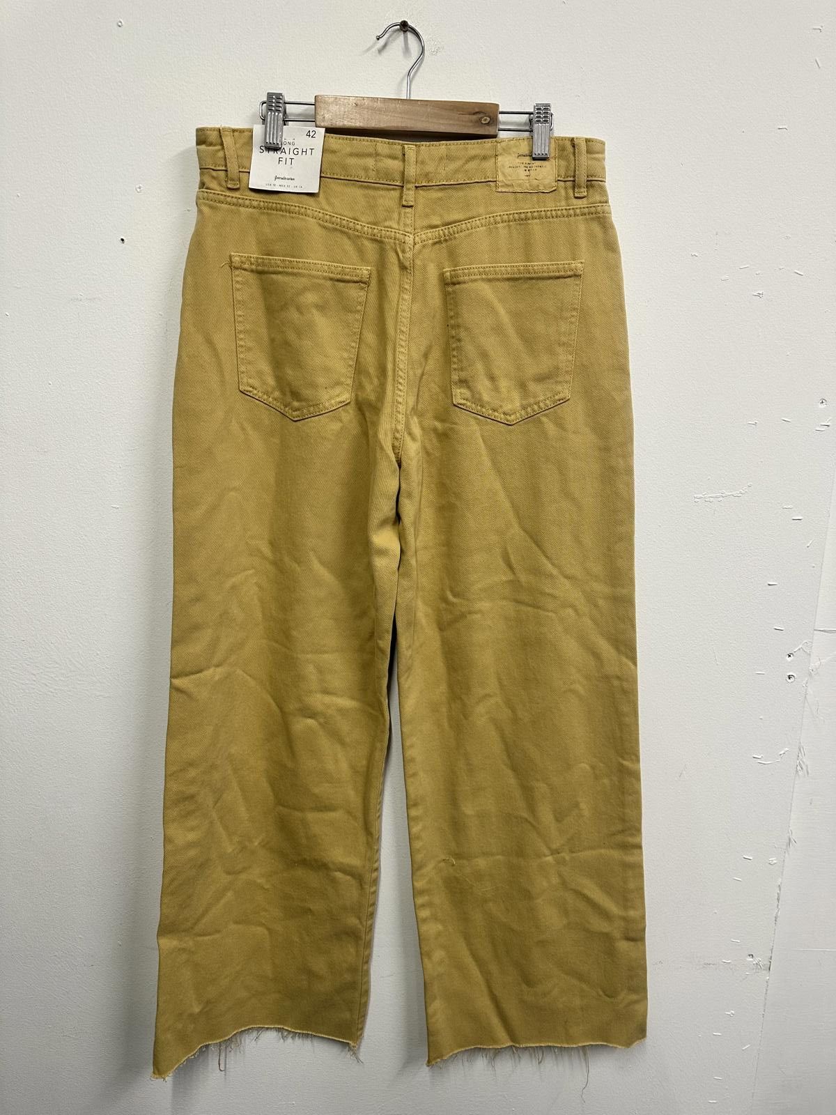 Other Stradivarius Mustard Yellow Straight Fit Jeans Size 42 Size 32" / US 10 / IT 46 - 2 Thumbnail