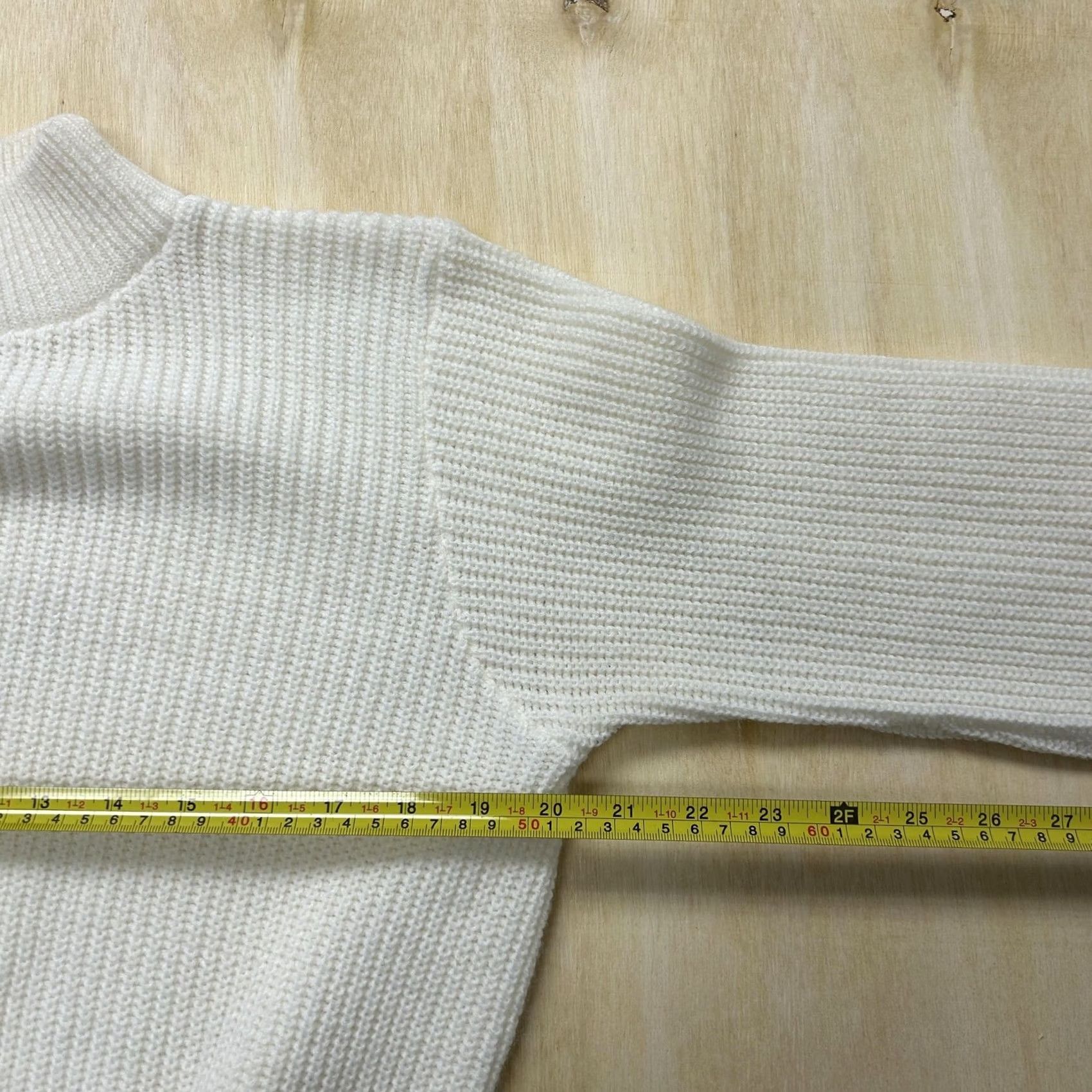 Vintage VINTAGE Kate Collins Sweater Womens Medium White Mock Neck Waffle-Knit USA Size M / US 6-8 / IT 42-44 - 6 Thumbnail