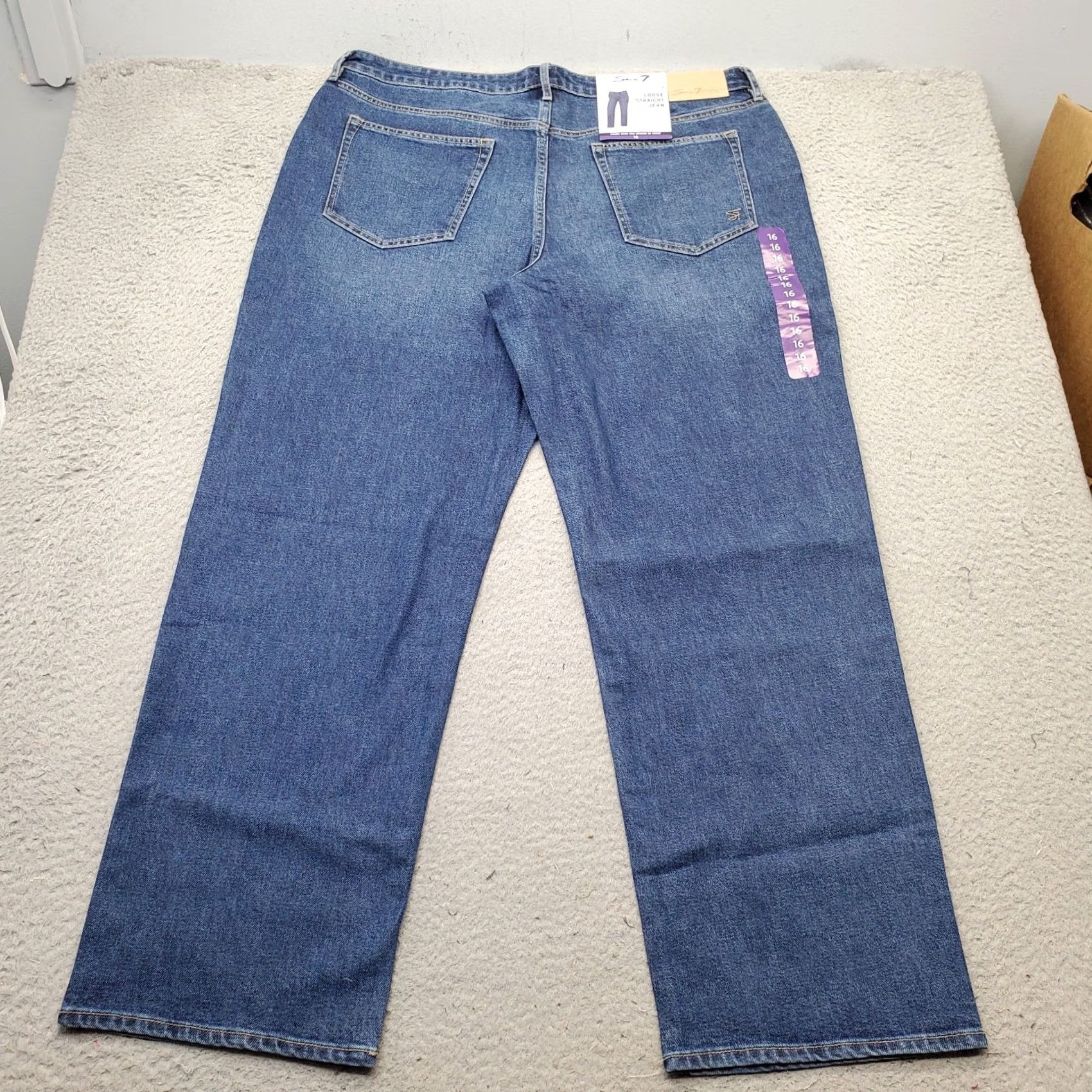 Vintage Seven7 Jeans Womens 16 Blue Denim Premium Streetwear Loose Straight MY10341DE Jeans Size 38" / US 16 / IT 52 - 2 Thumbnail