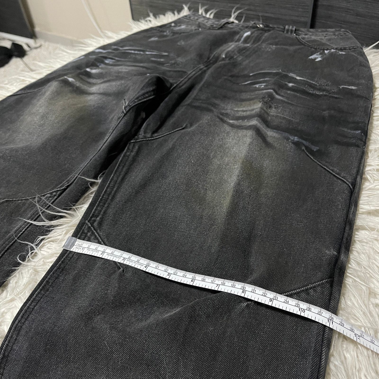 Other Balenciaga Style Vintage Painted Baggy Wide-leg Denim Jeans Size US 30 / EU 46 - 9 Thumbnail