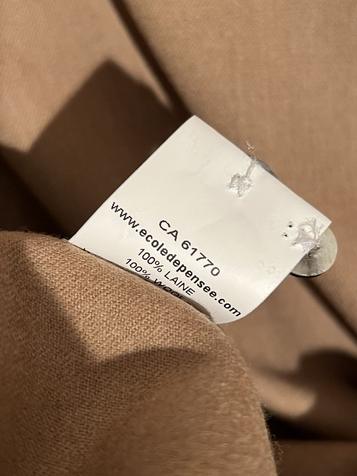 Other NEW 54 Ecole de Pensée 100% Wool Button Up Beige Shirt Size US L / EU 52-54 / 3 - 5 Thumbnail