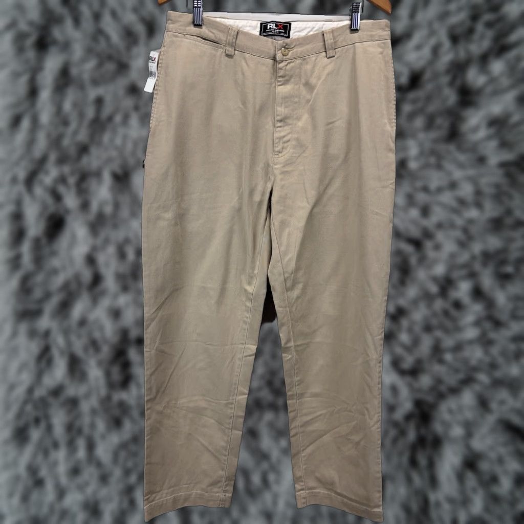 RLX Ralph Lauren VINTAGE Ralph Lauren Chino Pants Men’s 36x34 Cotton Tan Flat Front Preppy Casual Business Size US 36 / EU 52 - 1 Thumbnail