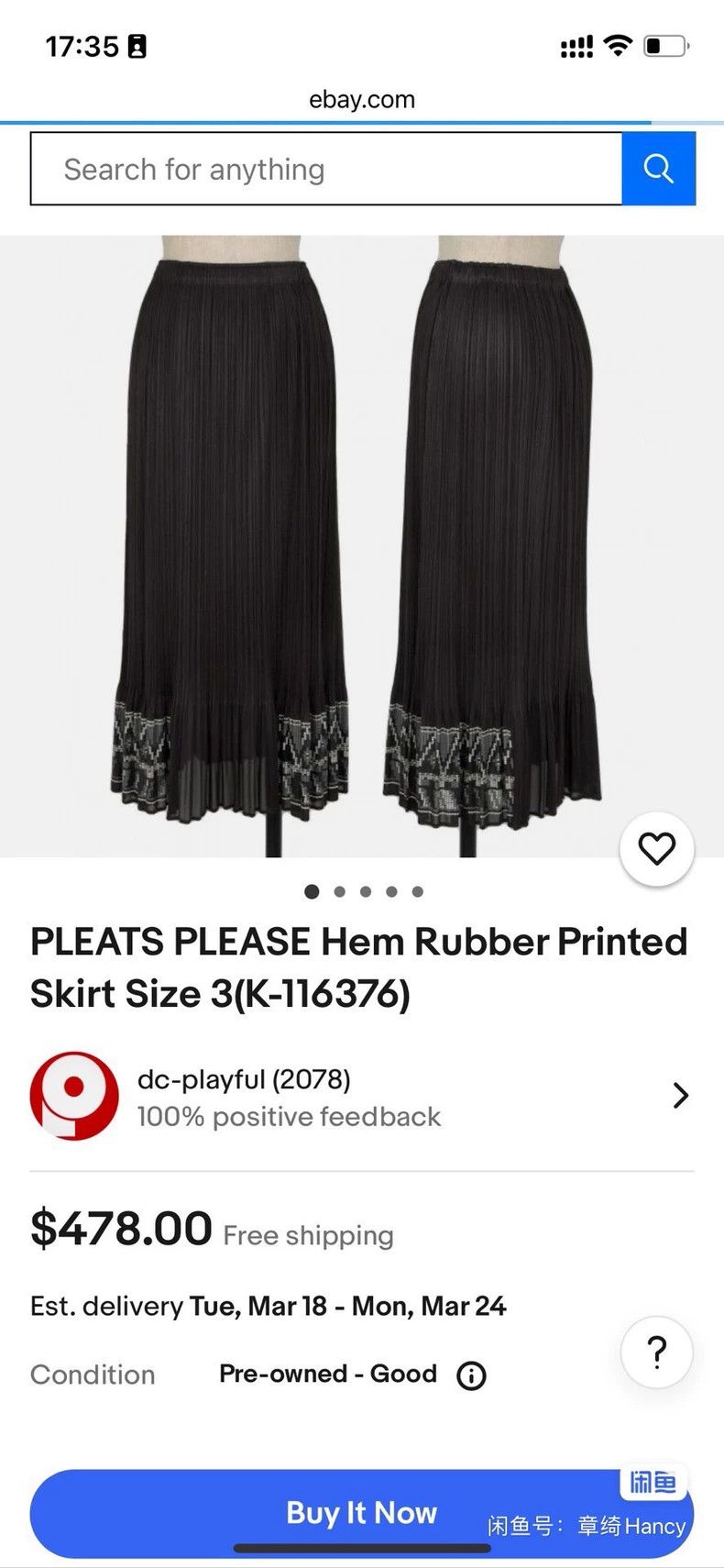 Issey Miyake Issey Miyake size:3 Black pleated skirt Size 42" / US 20 - 6 Thumbnail