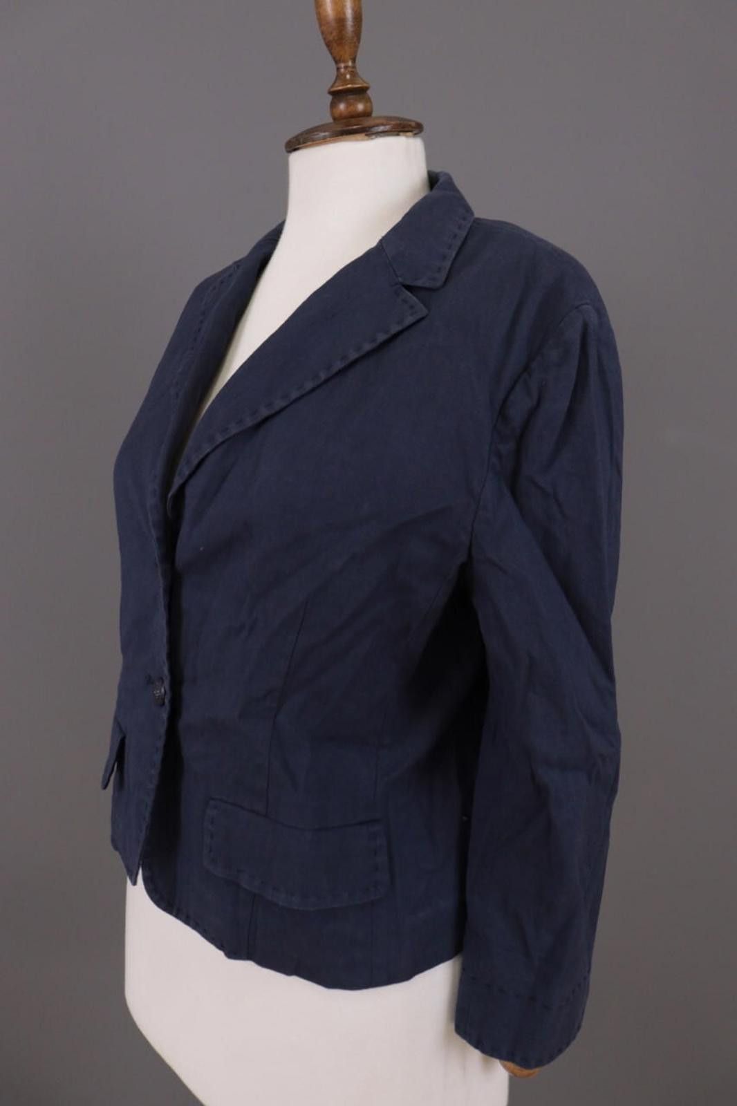 Designer Philosophy Di Alberte Ferretti Blue Linen Jacket Size USA 10 Size L / US 10 / IT 46 - 5 Thumbnail