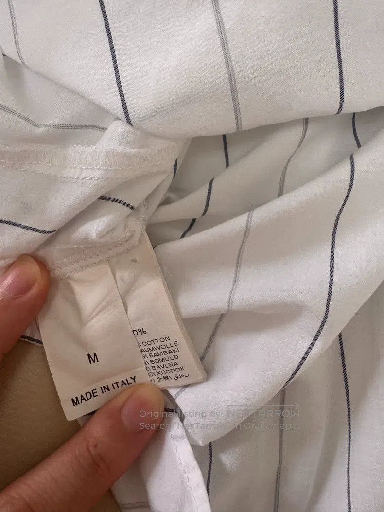 Brunello Cucinelli Brunello Cucinelli White Striped Ruffle Shirt Size M / US 6-8 / IT 42-44 - 6 Thumbnail