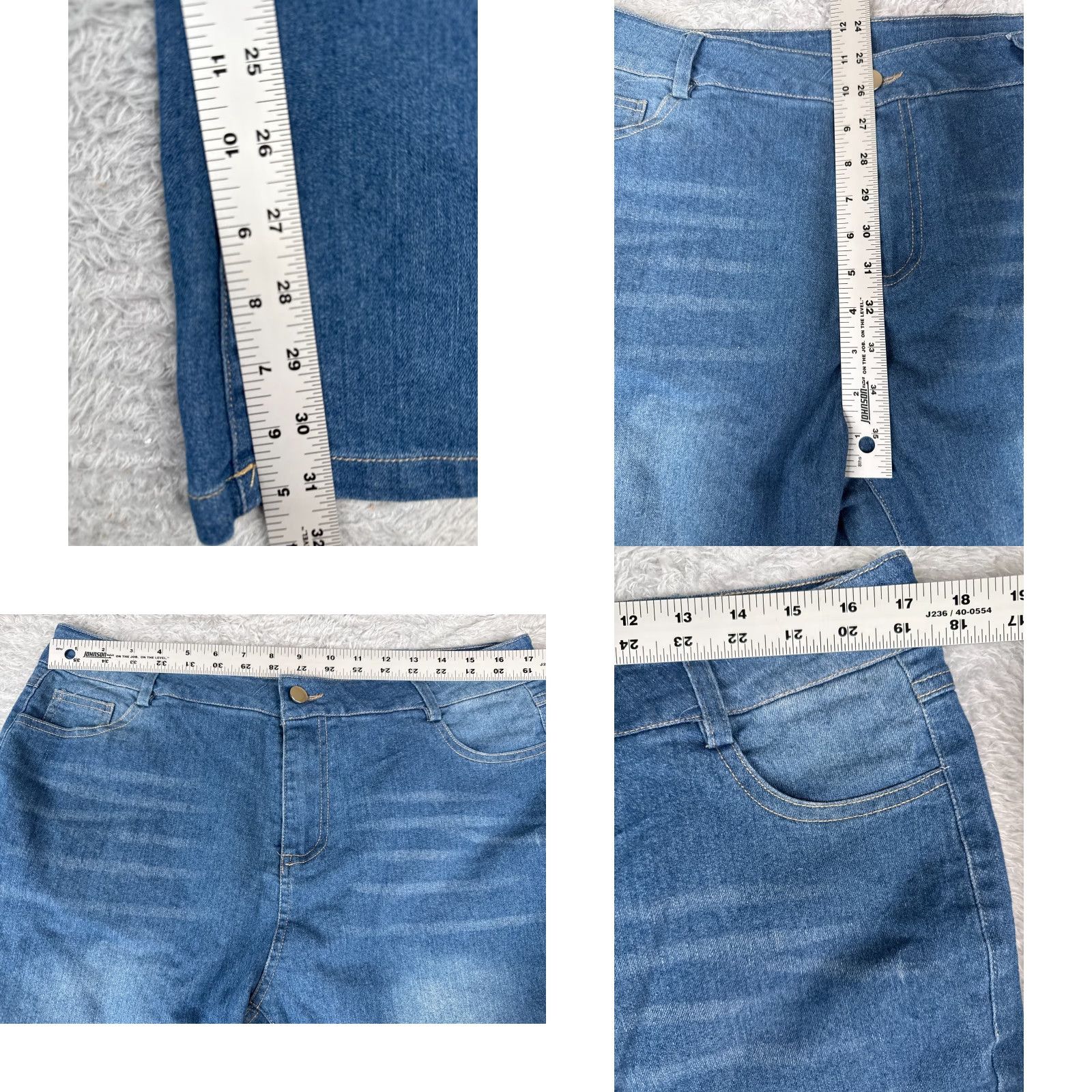 Vintage Jeans Women 14 Blue Denim Bootcut High Rise 34x32 Cotton Cotton Blend Light Wash 5-Pocket Design Womens Size 36" / US 14 / IT 50 - 8 Thumbnail