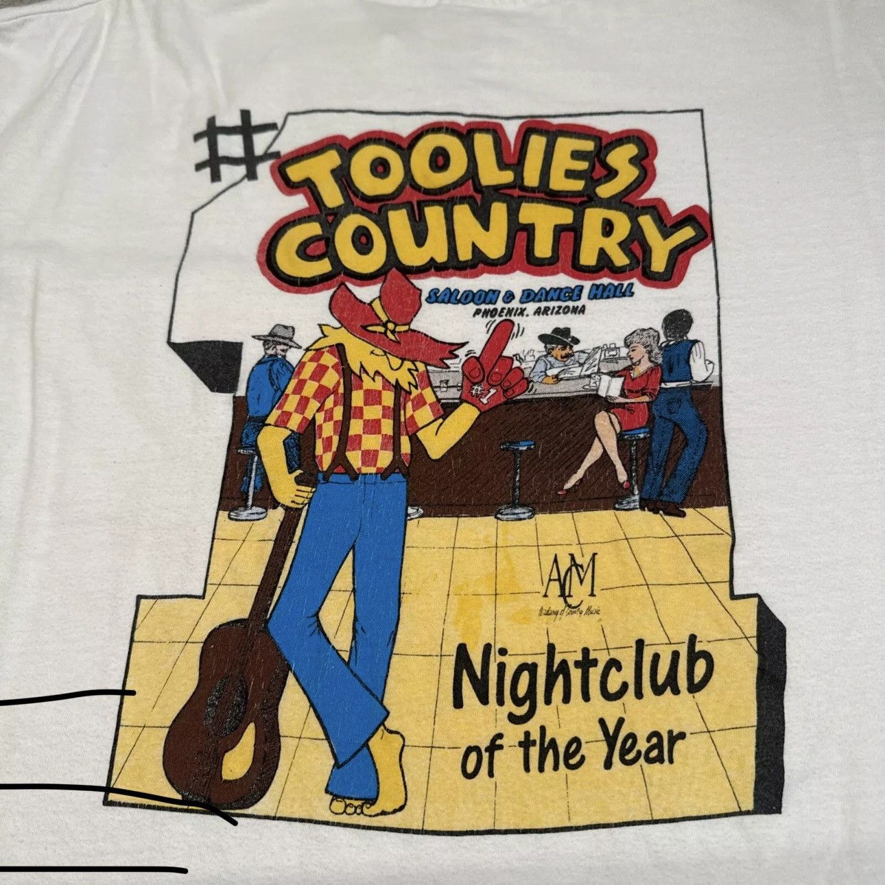 Hanes × Vintage Vintage 90s Toolies Country Saloon Club Single Stitch Shirt Size US L / EU 52-54 / 3 - 2 Thumbnail