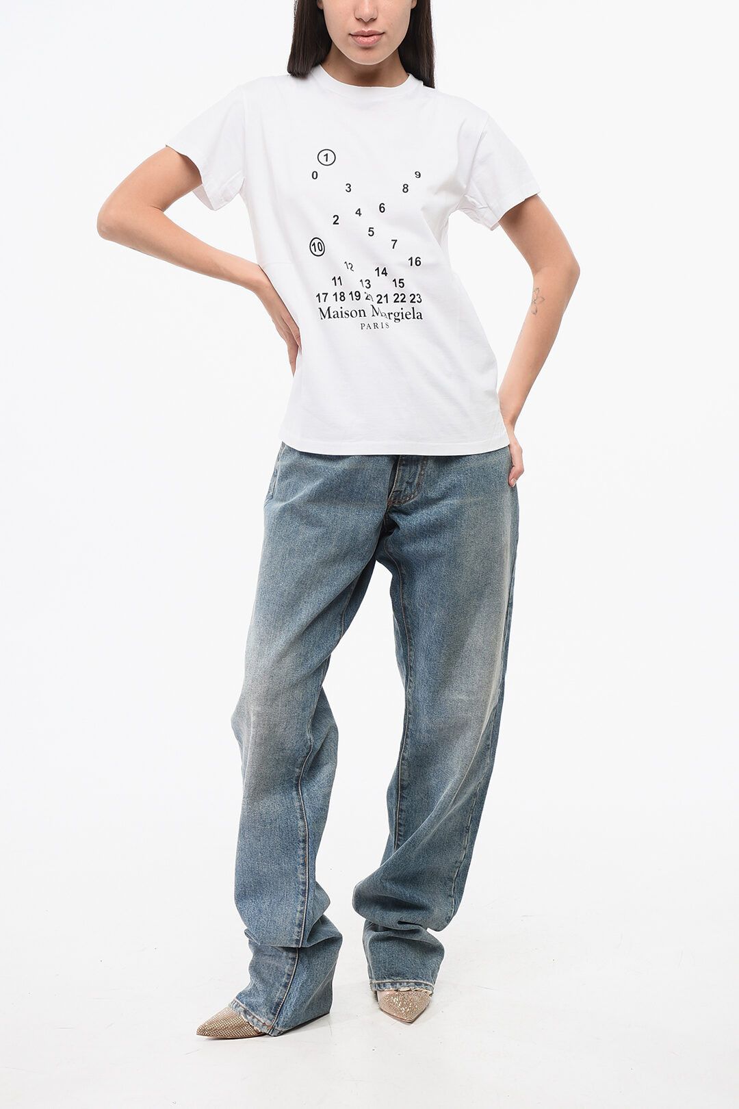 Maison Margiela og1mm0825 Cotton Crewneck T-Shirt in White Size XS / US 0-2 / IT 36-38 - 4 Thumbnail