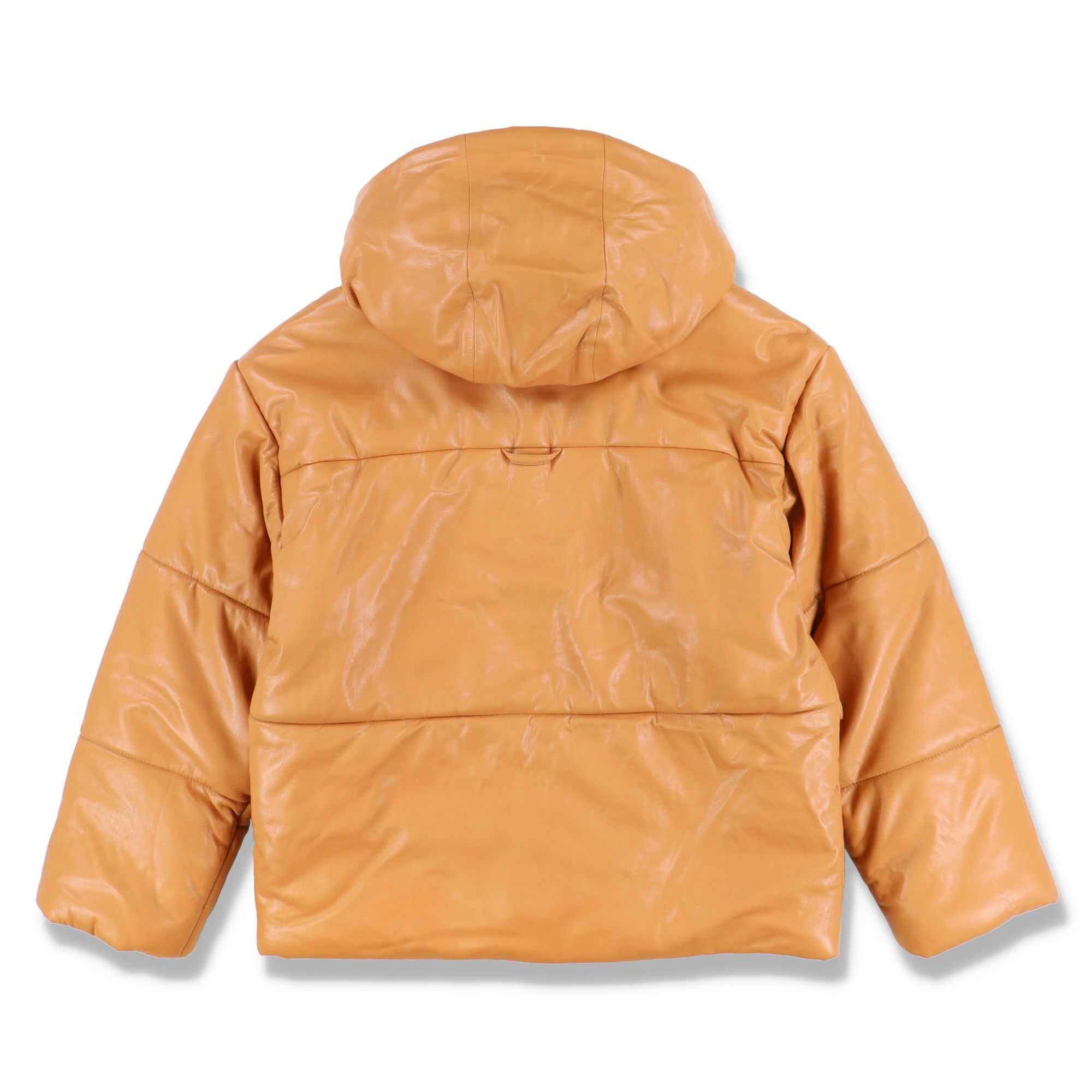Nanushka Tan Vegan Leather Hooded Puffer Jacket Size US S / EU 44-46 / 1 - 8 Thumbnail