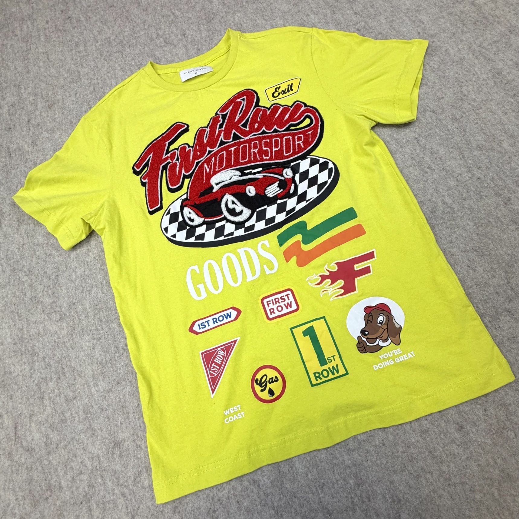 Vintage First Row Motorsport Shirt Mens Medium Yellow Racing Car Graphic 2023 Tee Size US M / EU 48-50 / 2 - 2 Thumbnail