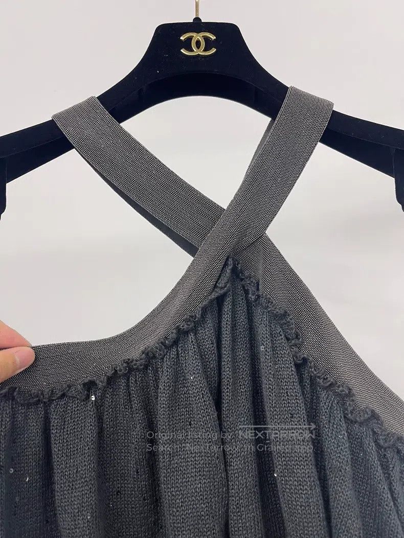 Brunello Cucinelli Brunello Cucinelli Black halter neck slip dress Size M / US 6-8 / IT 42-44 - 3 Thumbnail