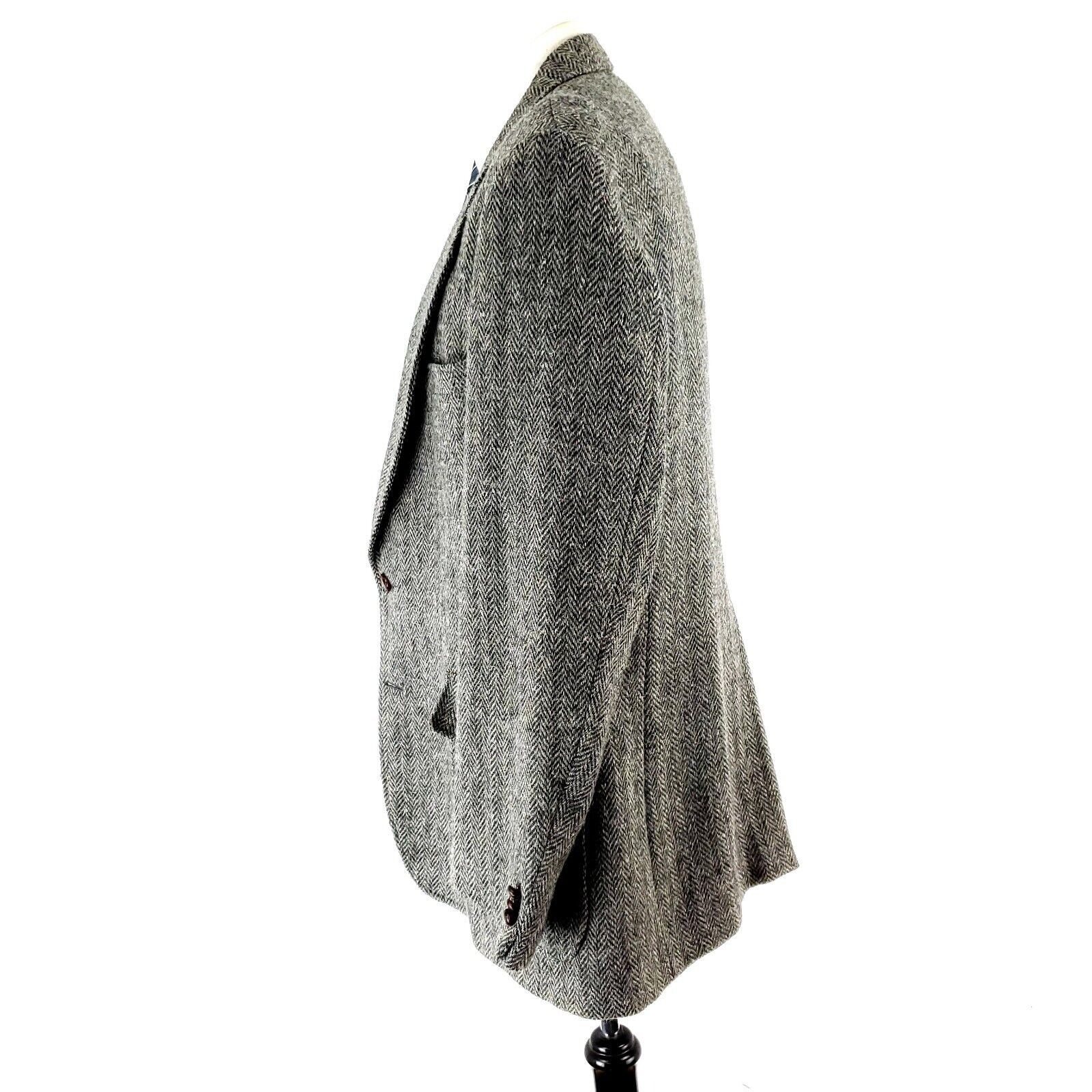 Vintage Cambridge Classics Tweed Wool 2 Leather Button Sport Coat 42 Size 42L - 5 Thumbnail