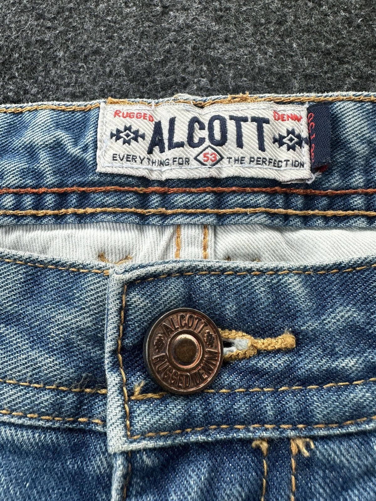 Japanese Brand Alcott Rugged Denim Distressed Washed Denim D105 Size US 34 / EU 50 - 11 Thumbnail