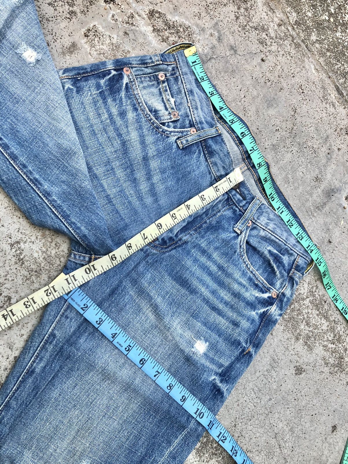 Japanese Brand BUCKLE BACK DISTRESSED DENIM BY L & CO Size US 29 - 9 Thumbnail