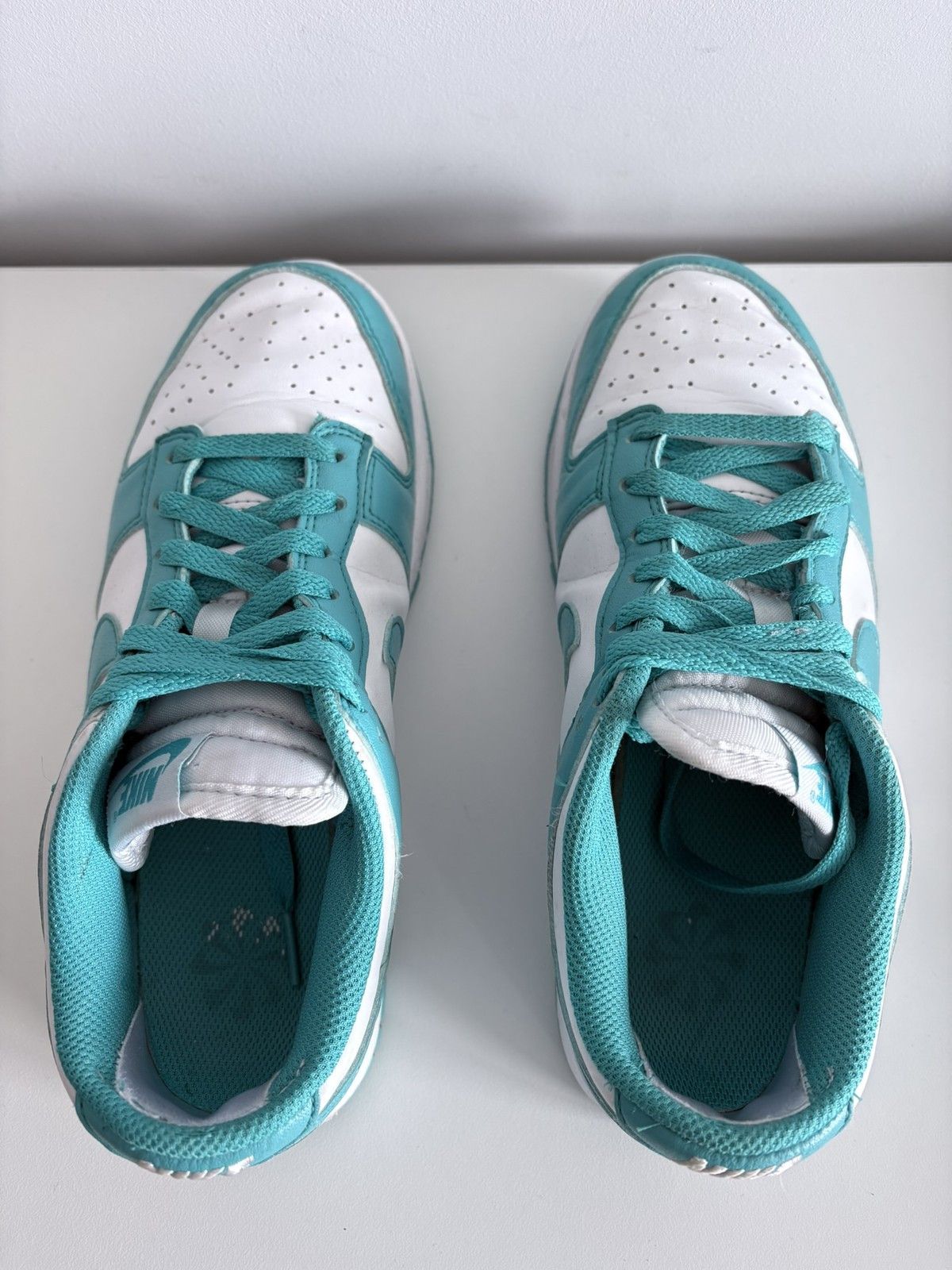 Nike Nike Dunk Low white turquoise leather sneakers size 38.5 Size US 8.5 / IT 38.5 - 4 Thumbnail