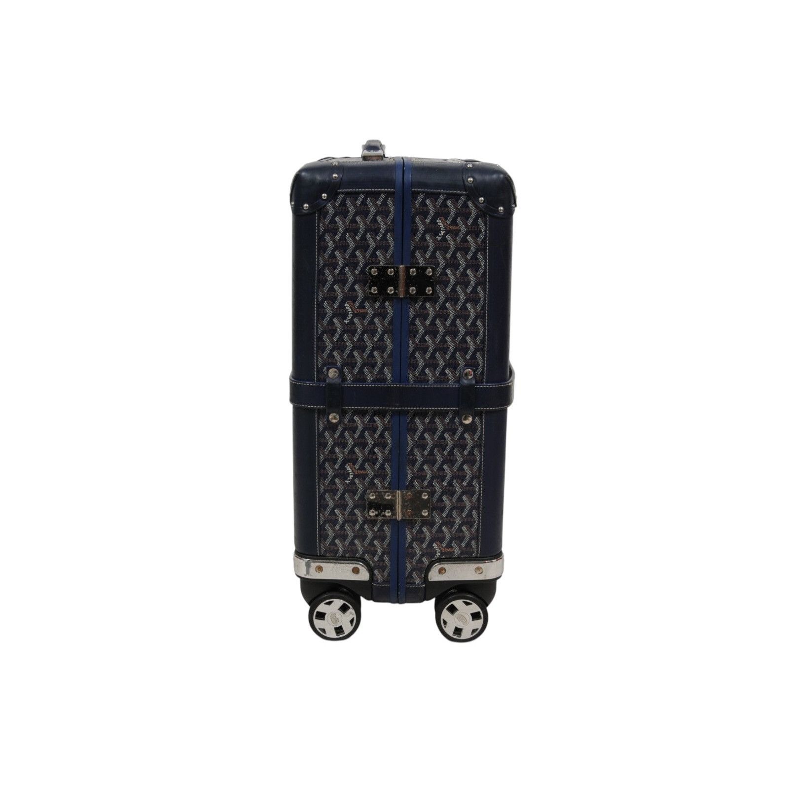 Goyard Navy Blue Coated Canvas Bourget Trolley PM Rolling - 02538 Size ONE SIZE - 13 Thumbnail