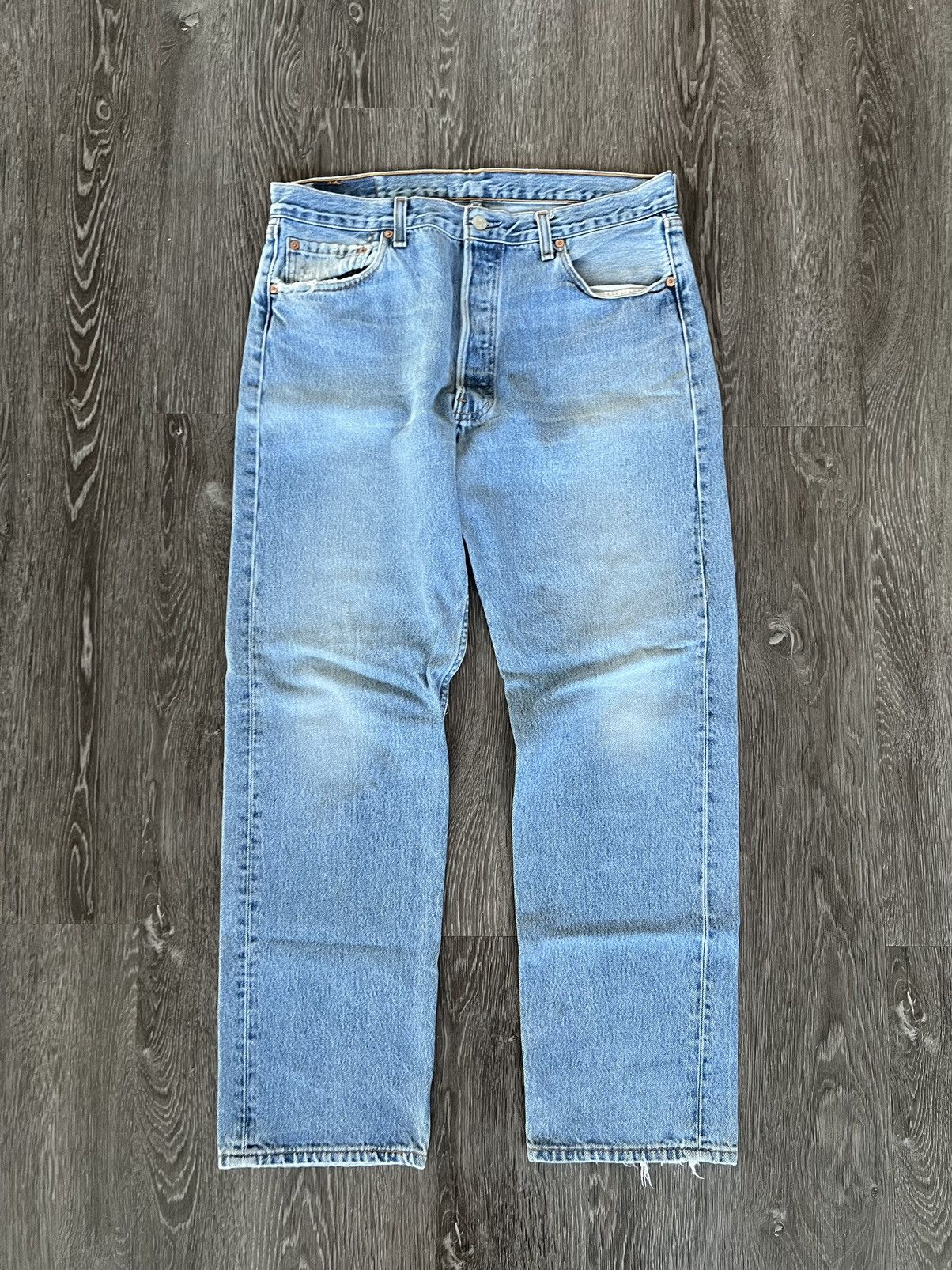 image of Levis x Vintage Levi’S 501 Light Wash - 1990S, Men's (Size 34)