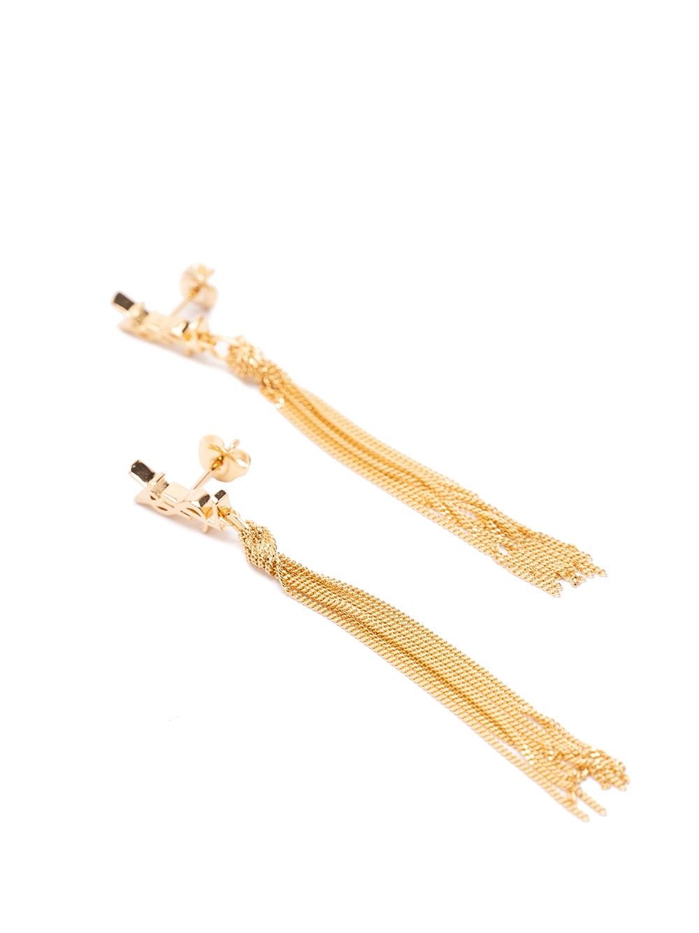 Saint Laurent Paris `Ponpons Chaines` Earrings Size ONE SIZE - 1 Thumbnail
