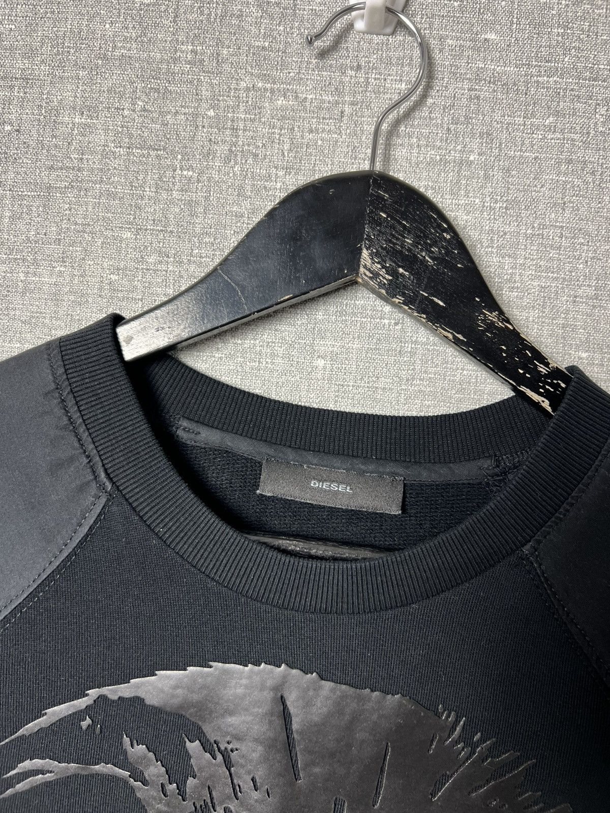 Diesel Rare Diesel Big Logo Total Black Sweatshirt Size US S / EU 44-46 / 1 - 6 Thumbnail
