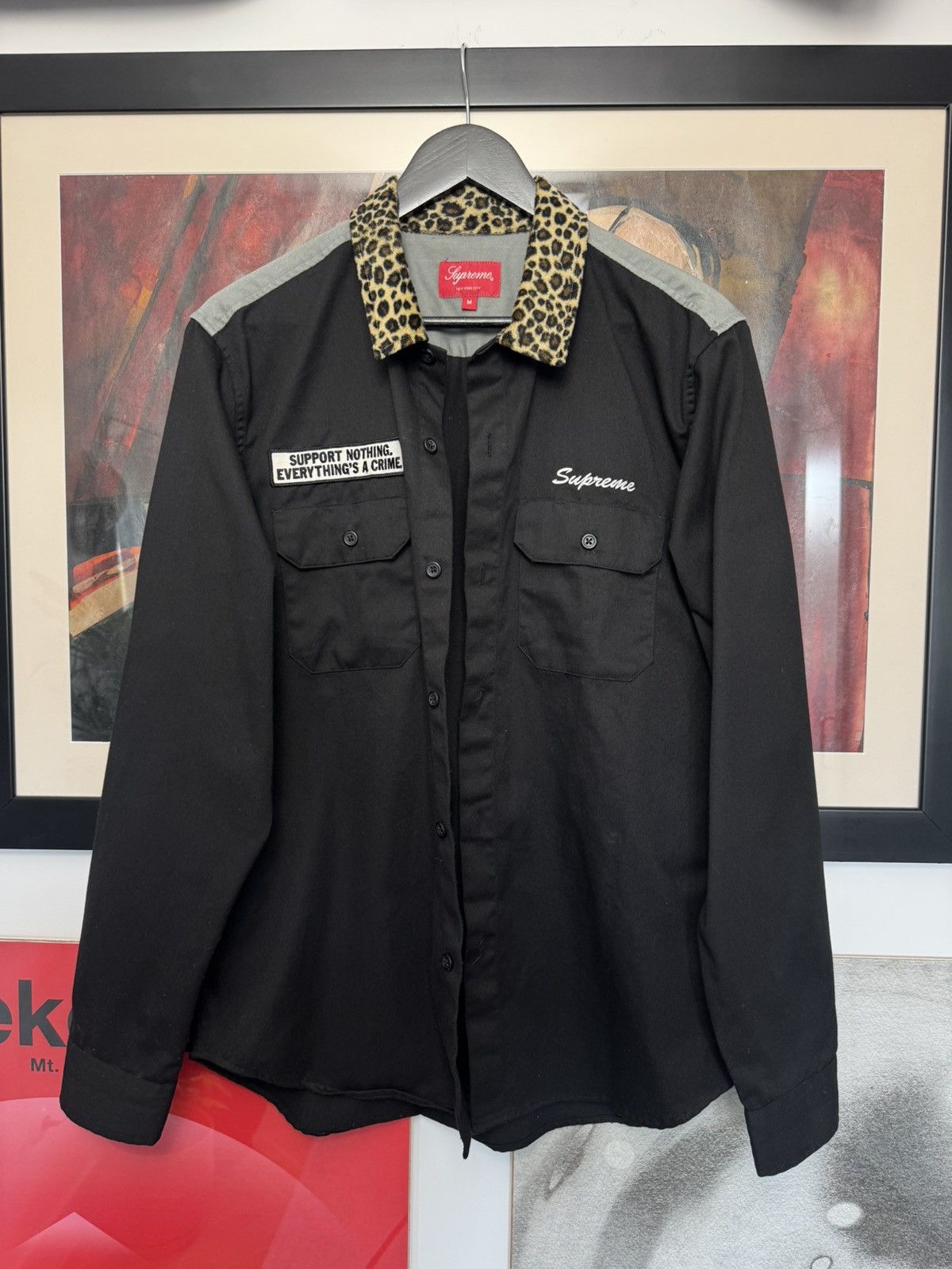 Supreme Supreme Everythings a Crime Button Up Leopard Work Shirt Size US M / EU 48-50 / 2 - 4 Thumbnail