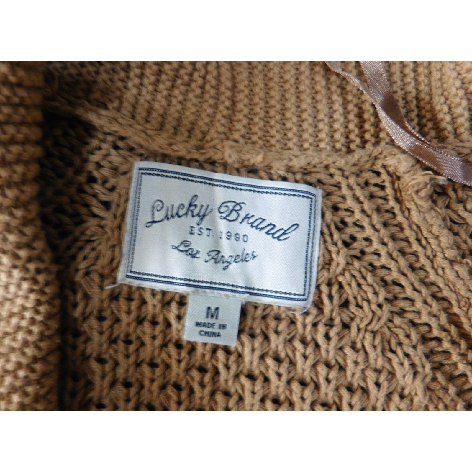 Lucky Brand Lucky Brand Cardigan Sweater Womens M Brown Knit Open Pockets Cotton Heavy V-Neck Casual Knitwear Regular Size M Women US Size M / US 6-8 / IT 42-44 - 4 Thumbnail