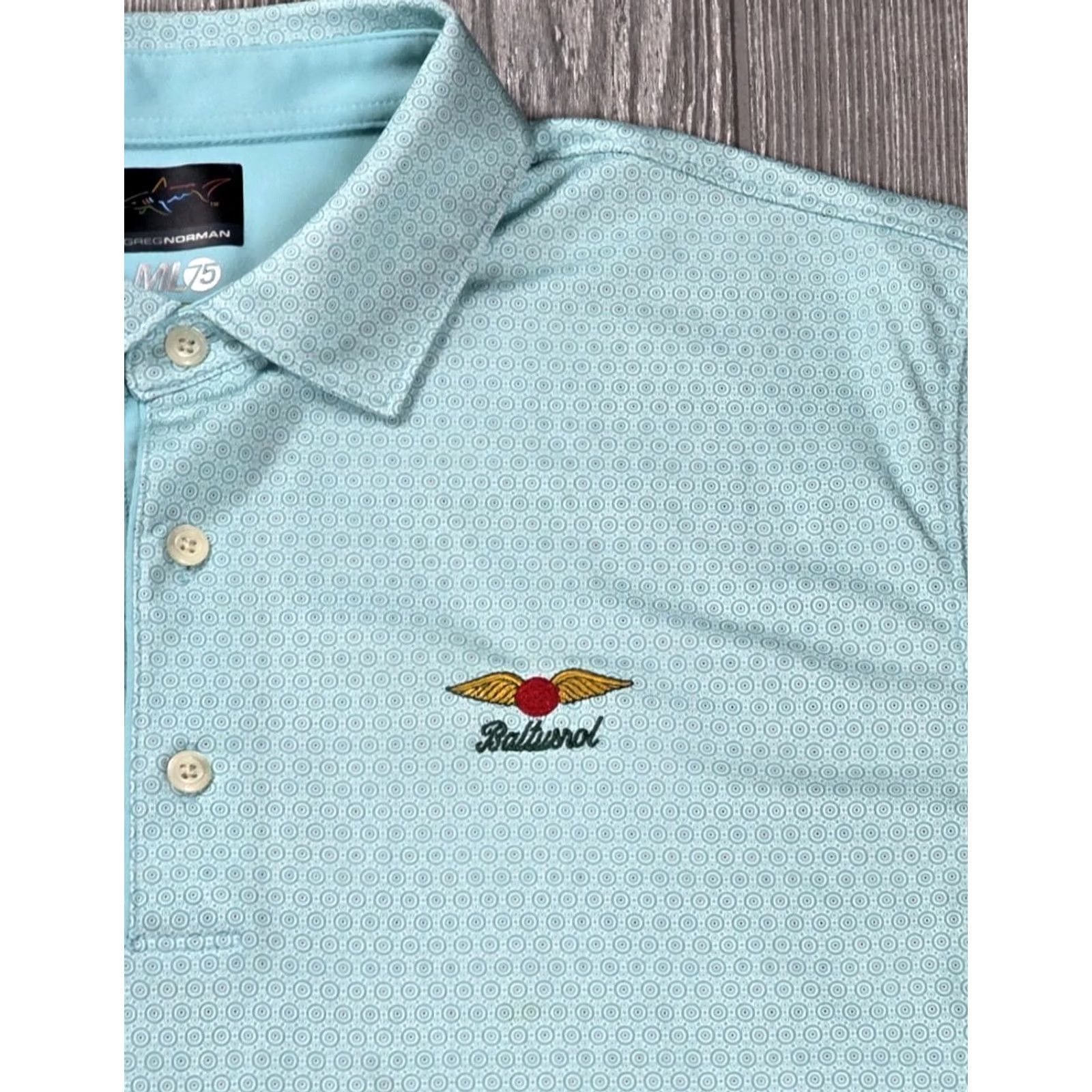 Vintage VINTAGE Baltusrol Golf Club Polo Mens L Mint Geometric AOP Short Sleeve Greg Norman Size US L / EU 52-54 / 3 - 4 Thumbnail