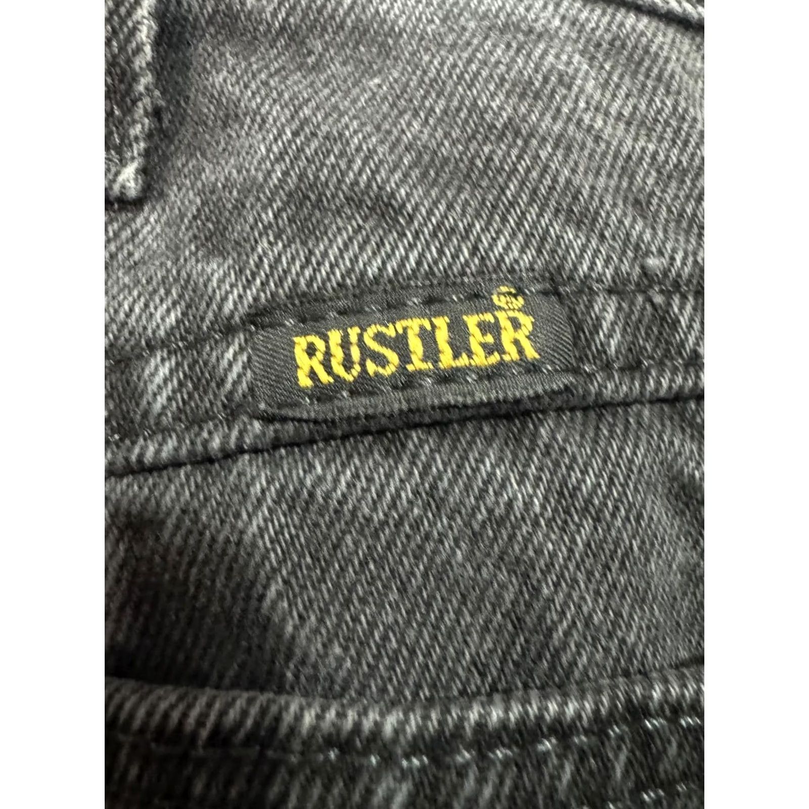 Vintage Rustler Men's Jeans Black 38x30 Cotton Denim Regular** Size US 38 / EU 54 - 2 Thumbnail