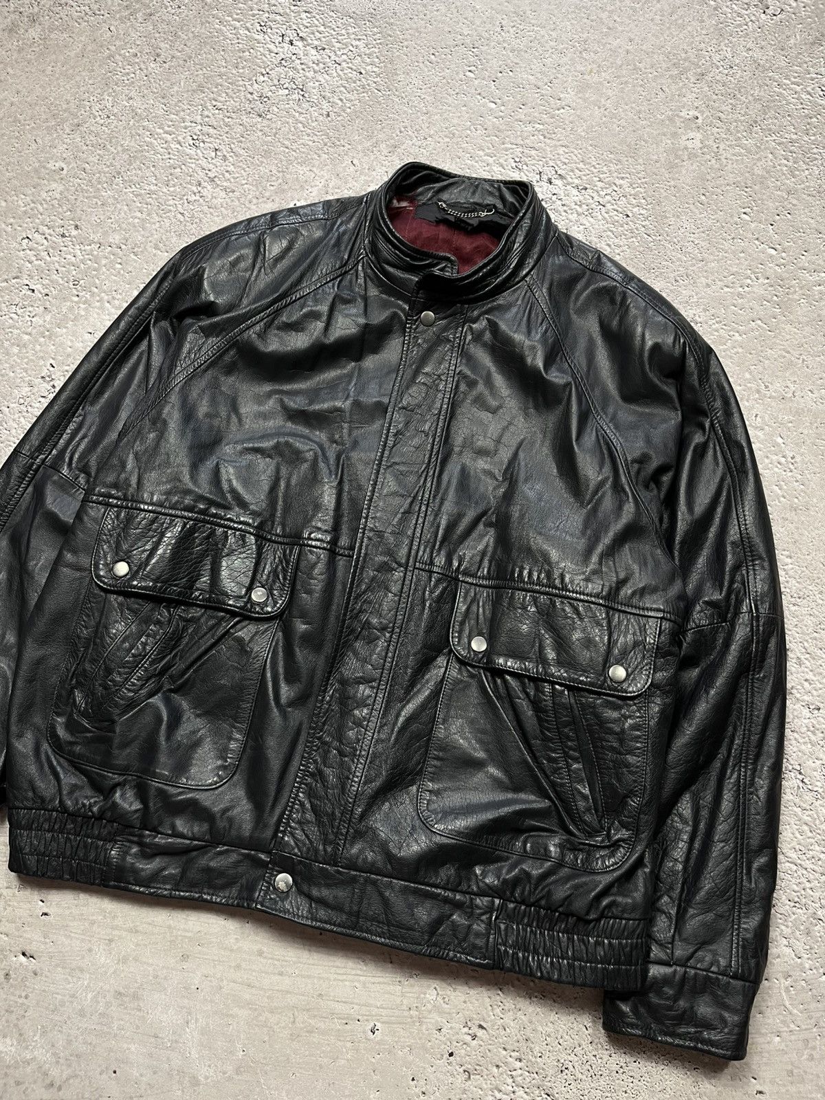 Leather × Vintage Vintage St Michael Leather Bomber Jacket Korea Black Retro Size US XL / EU 56 / 4 - 6 Thumbnail