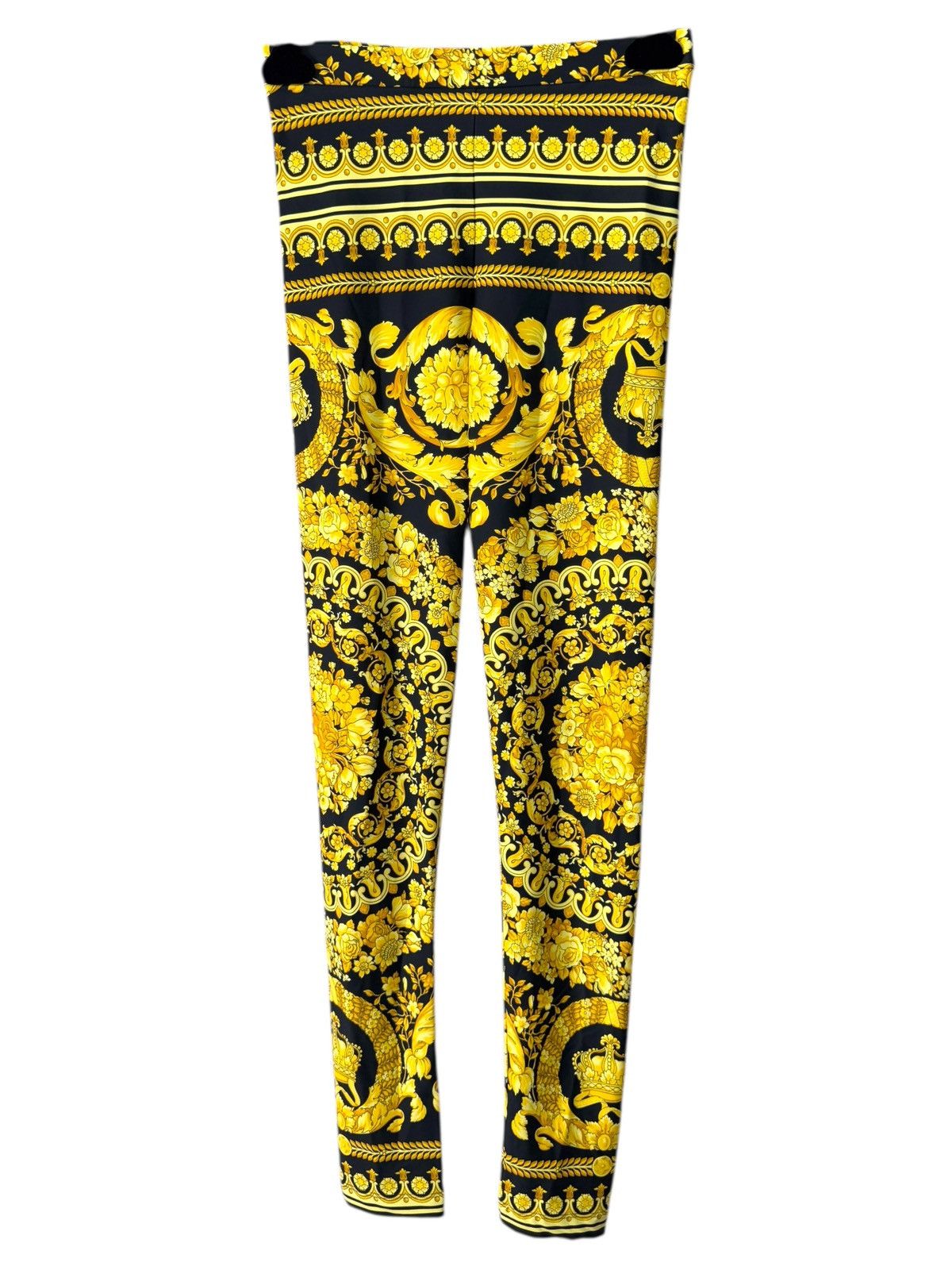 Versace Versace black gold Baroque stretch leggings - size S Size 27" / US 4 / IT 40 - 1 Thumbnail