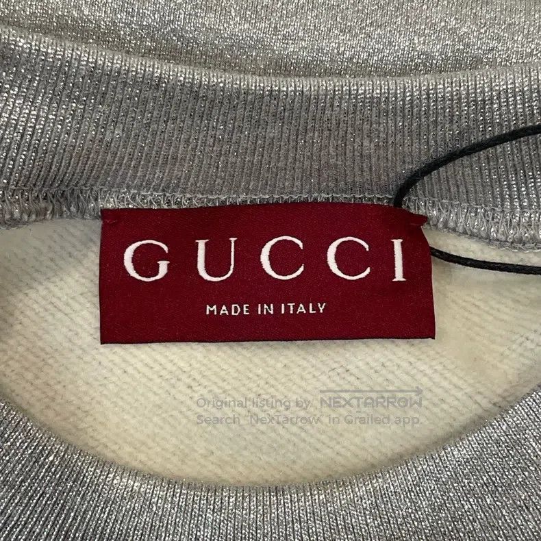 Gucci Gucci Silver long-sleeved sweatshirt Size US M / EU 48-50 / 2 - 5 Thumbnail