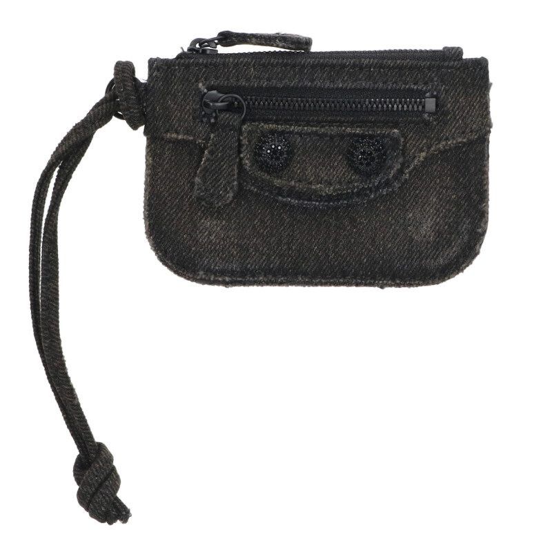 Balenciaga Balenciaga Denim coin case Black One Size Size ONE SIZE - 1 Thumbnail