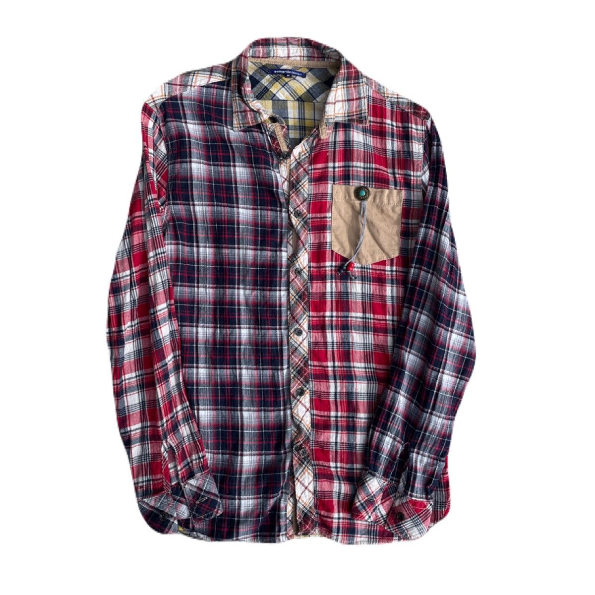 If Six Was Nine 2000s Semanticdesign Vkei Multi Pattern Plaid Shirts Gyaruo Size US S / EU 44-46 / 1 - 2 Thumbnail