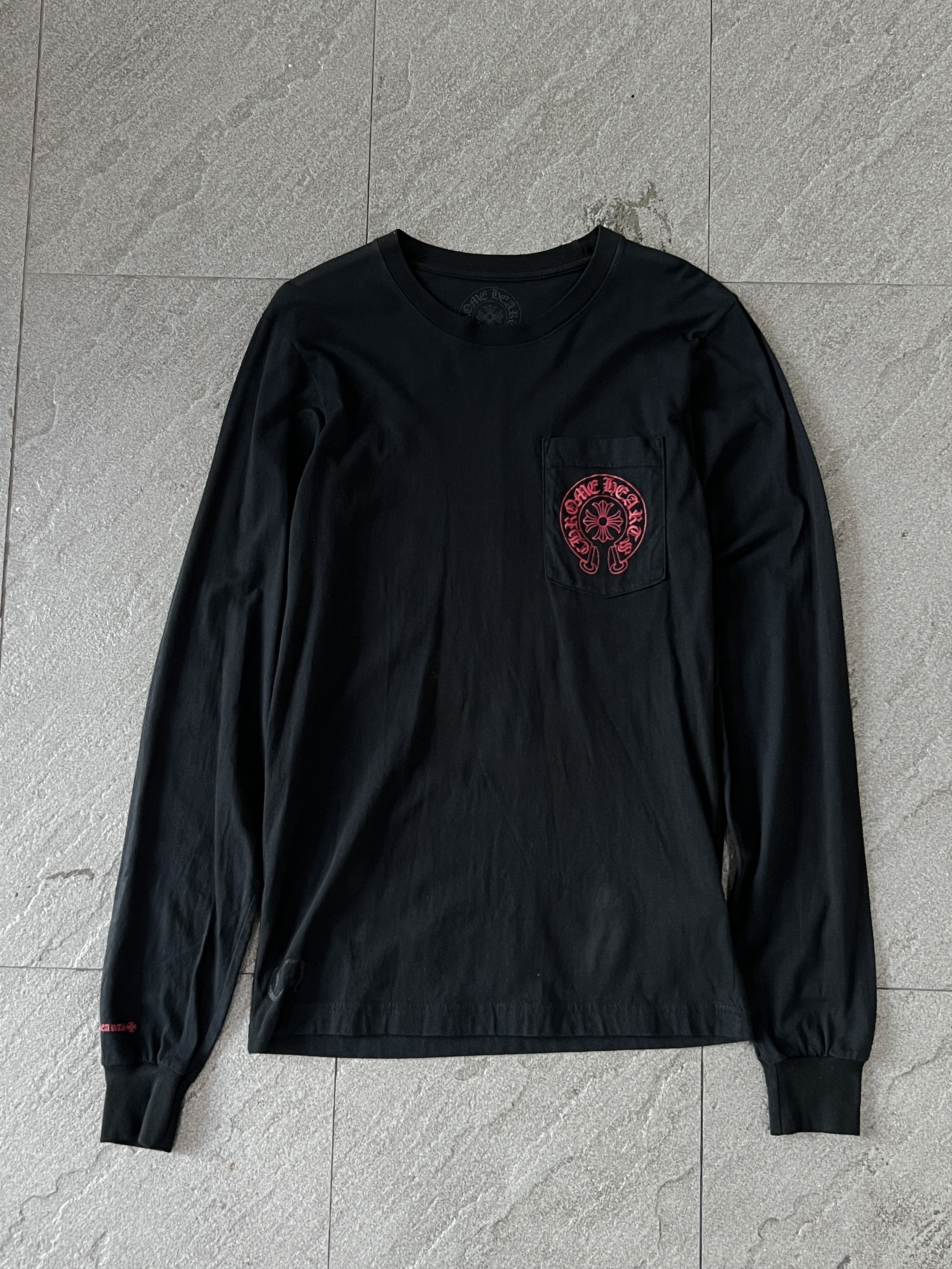Chrome Hearts Chrome Hearts Staff L/S Pocket Tee Black Red Small Size US S / EU 44-46 / 1 - 3 Thumbnail