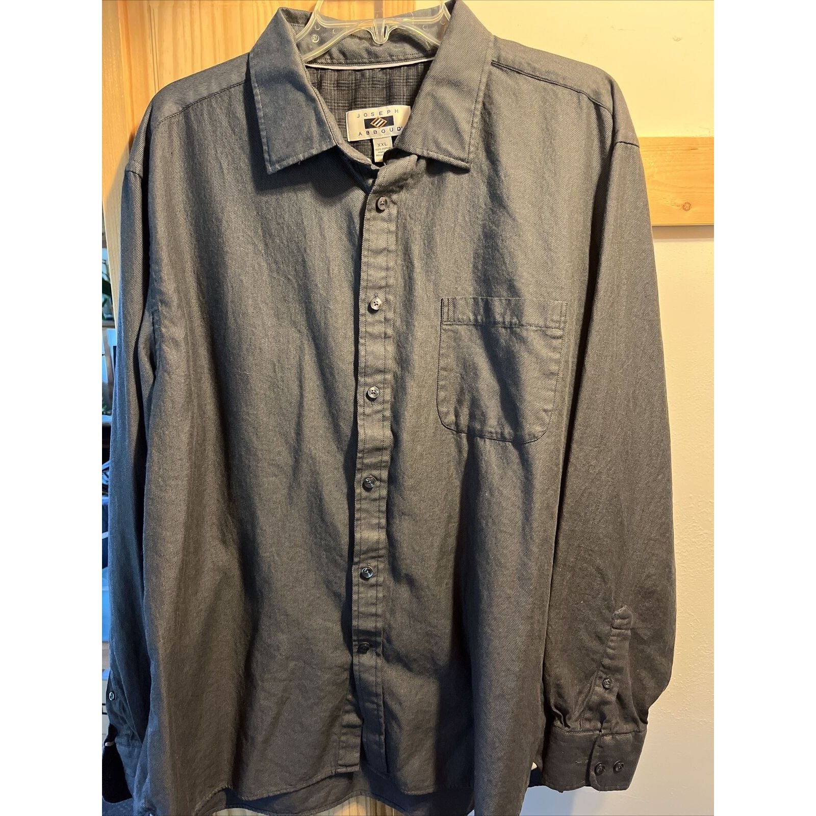 Joseph Abboud Joseph Abboud Men's XXL Dark Gray LS Button Up Cotton Shirt Size US XXL / EU 58 / 5 - 2 Thumbnail