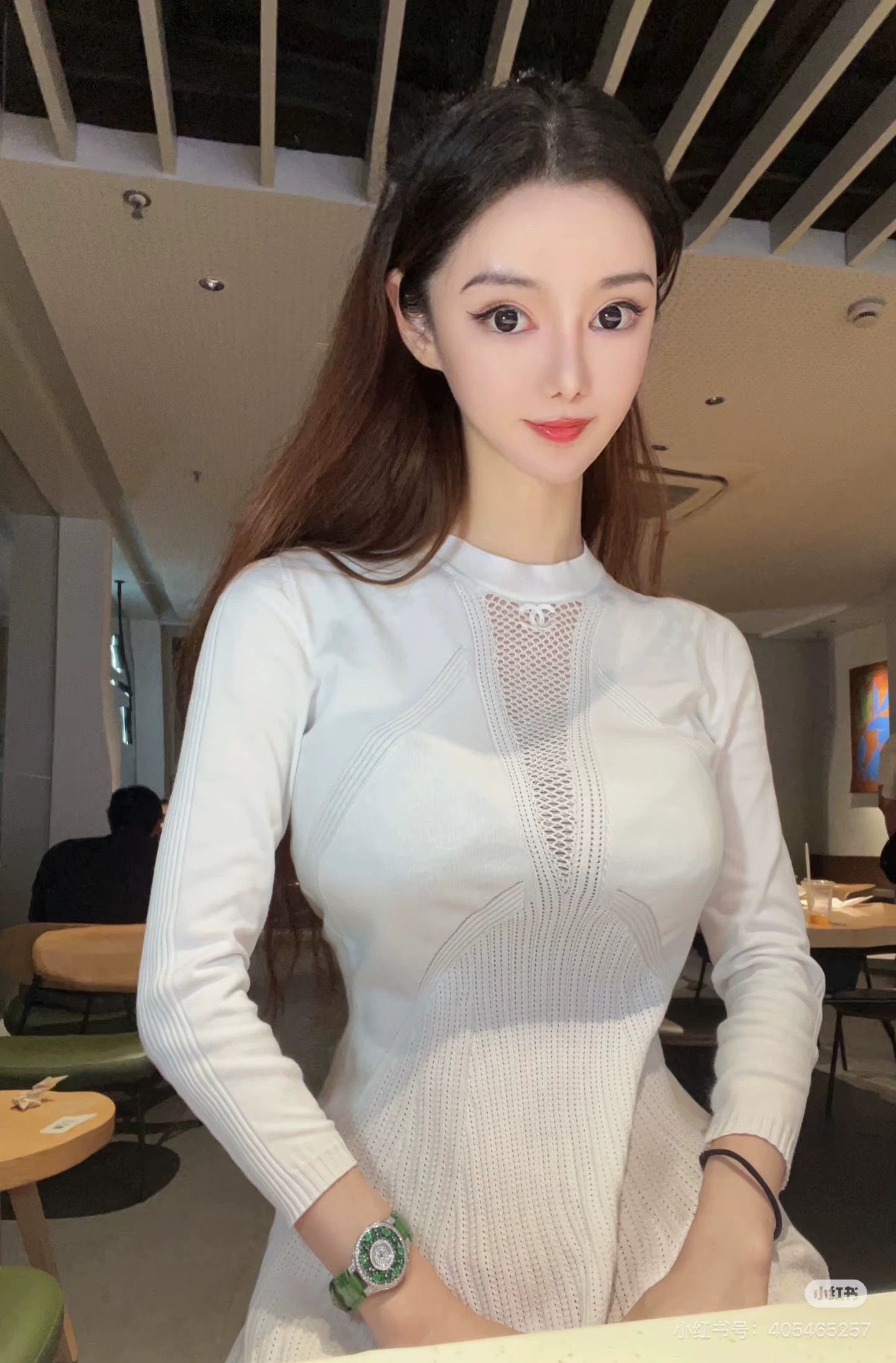 Chanel Chanel 24B White Cutout CC Knit Dress 34 Size XS / US 0-2 / IT 36-38 - 4 Thumbnail