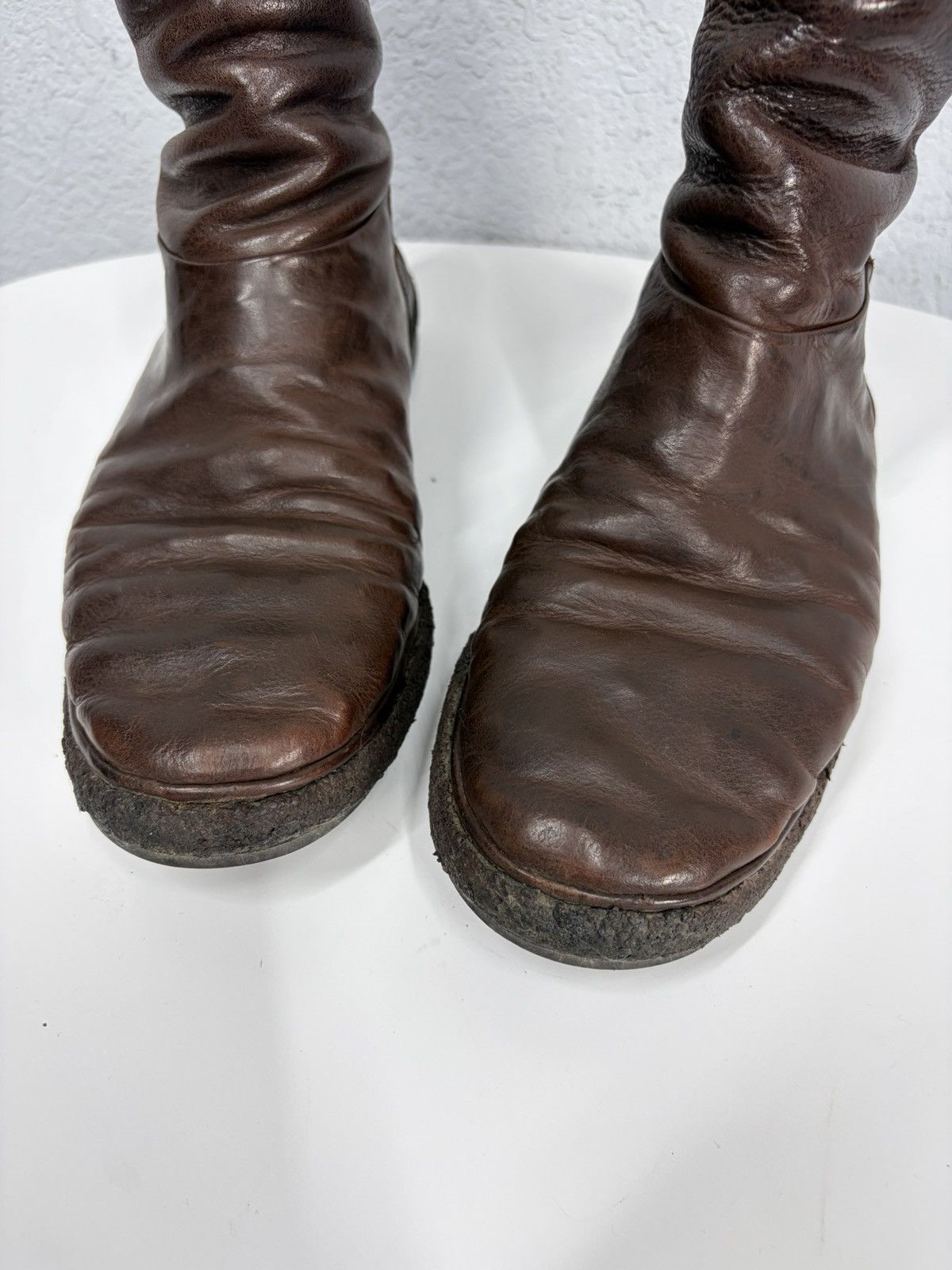 Hedi Slimane Vintage Y2K Guidi CCP Style Distressed Leather Biker Boots Size US 9 / EU 42 - 14 Thumbnail