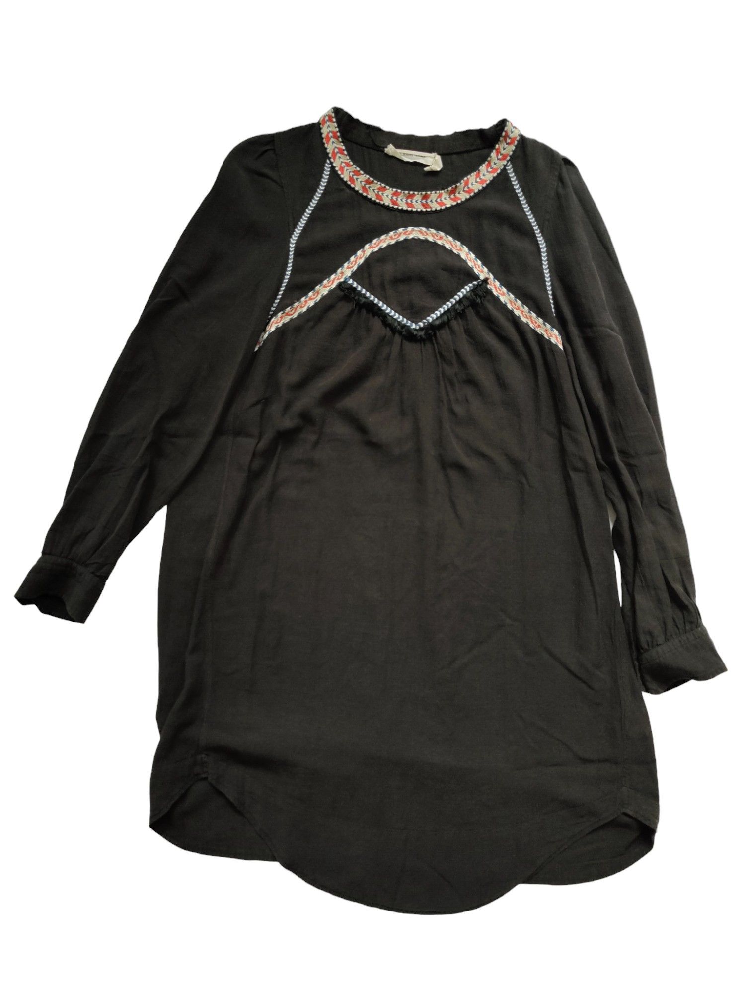 Isabel Marant Etoile Black Long Sleeves Dress With Ethnic Details Size S / US 4 / IT 40 - 1 Thumbnail