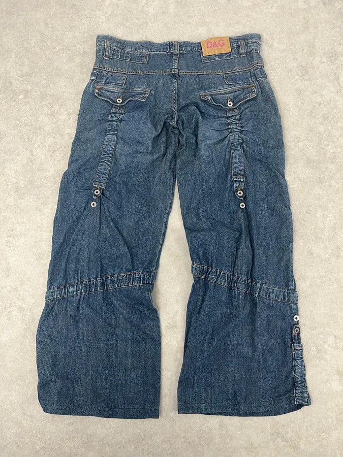 Dolce & Gabbana SS2004 Dolce & Gabbana Blue Technical Flared Denim Jeans Size US 32 / EU 48 - 7 Thumbnail