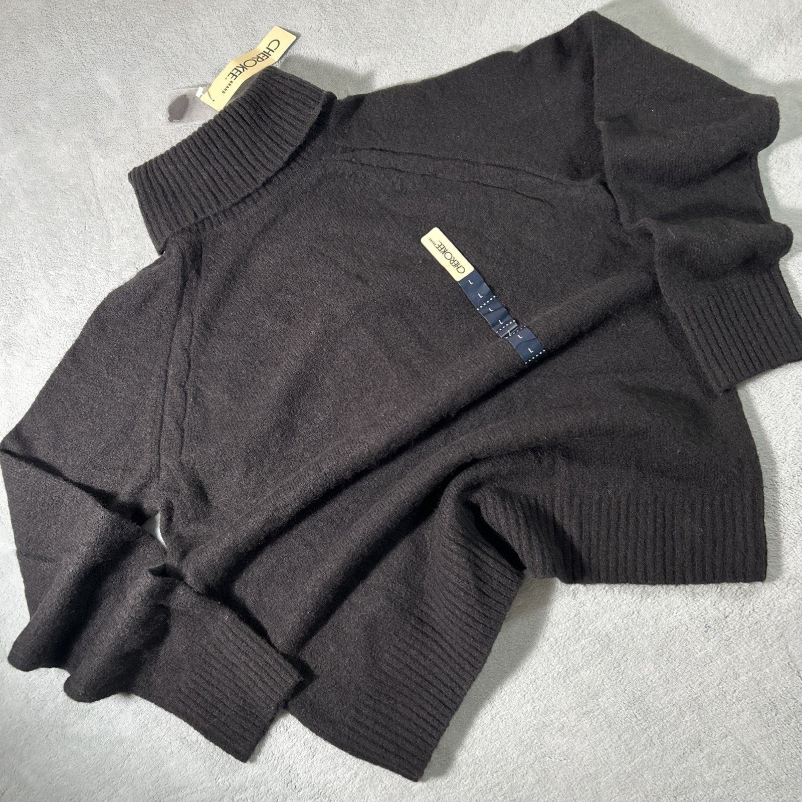 Cherokee Luxury Cable Knit Wool Sweater Large Shetland Turtle Granola Size L / US 10 / IT 46 - 1 Thumbnail