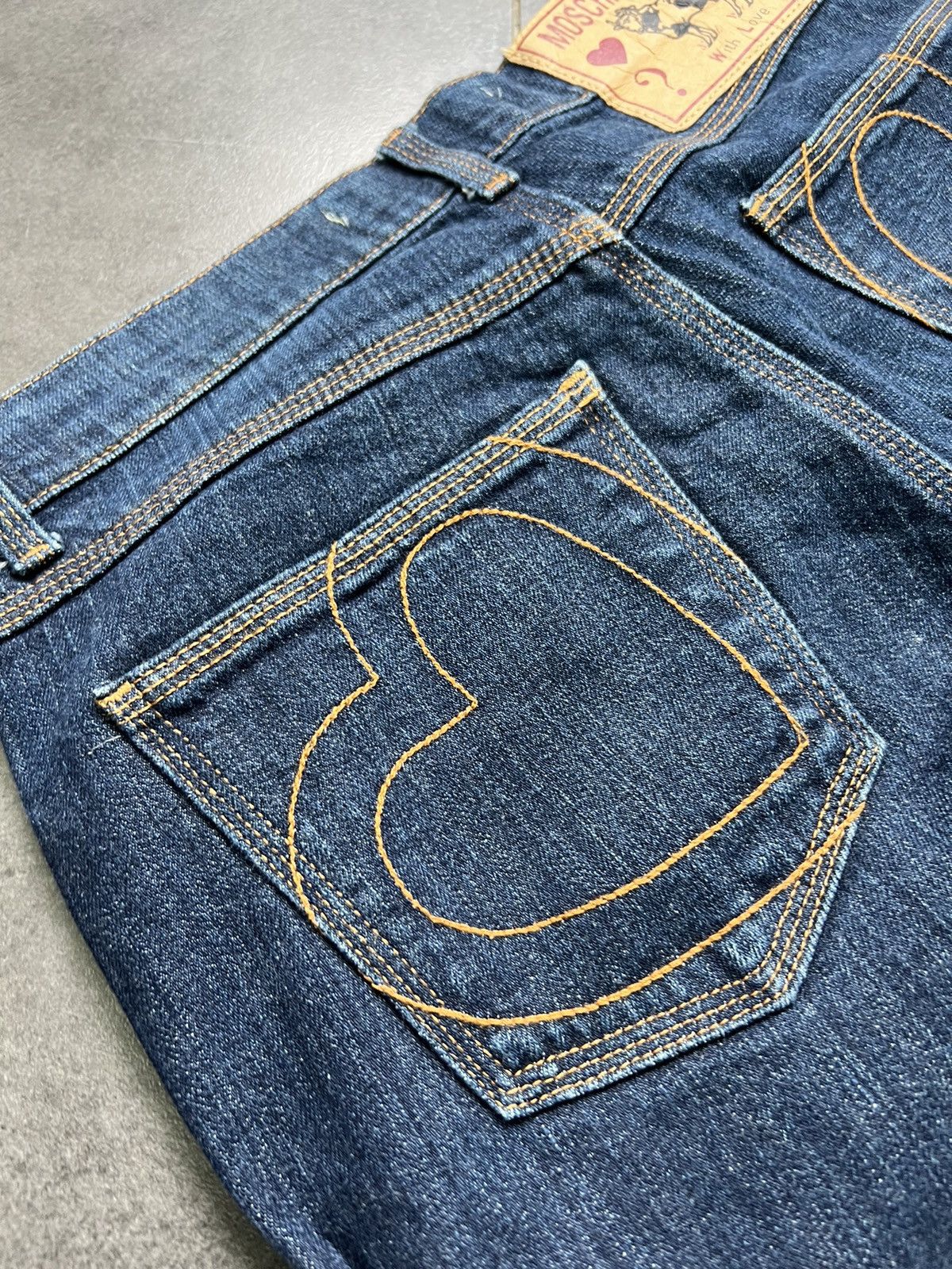 Moschino × Vintage Moschino vintage 90s heart pockets vintage flared jeans Size 32" / US 10 / IT 46 - 3 Thumbnail