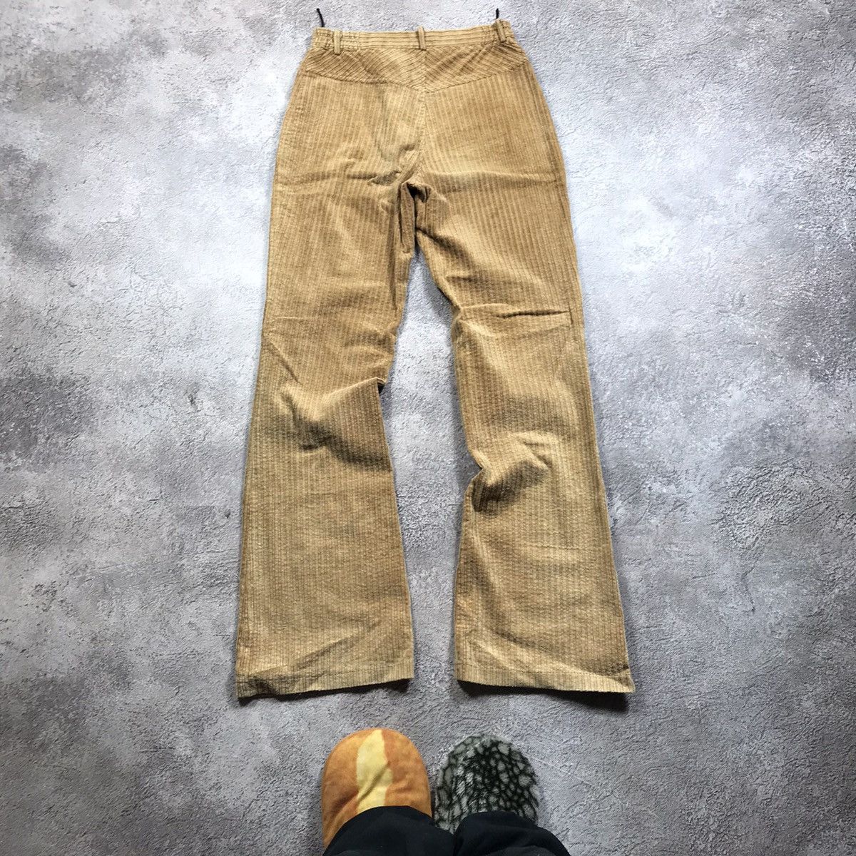 Vintage Vintage Y2K Baggy Wide Leg Textured Pants Cream Workwear 27 Size 27" / US 4 / IT 40 - 4 Thumbnail