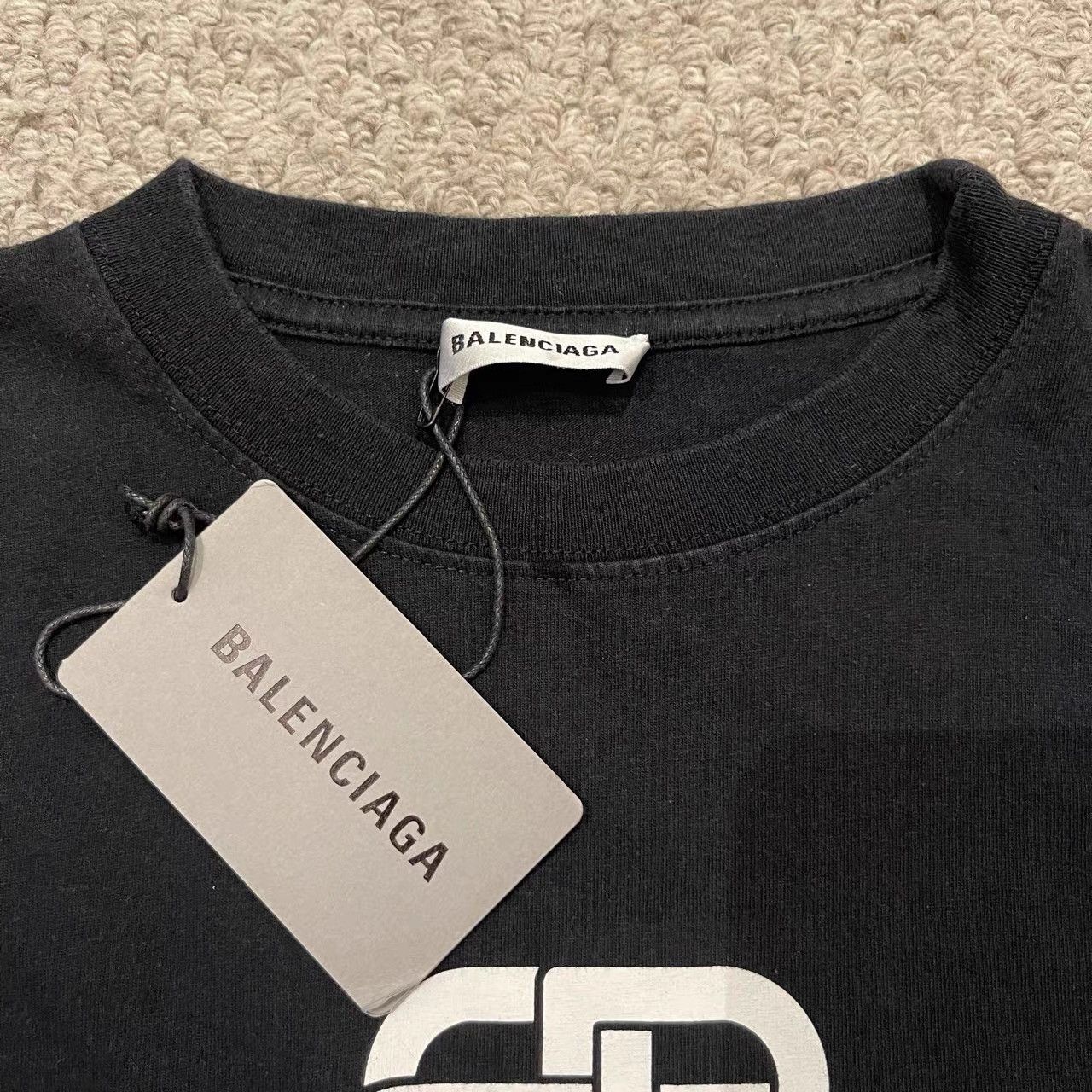 Balenciaga Balenciaga Black Buckle Logo Short Sleeve T-shirt K28 Size US S / EU 44-46 / 1 - 6 Thumbnail