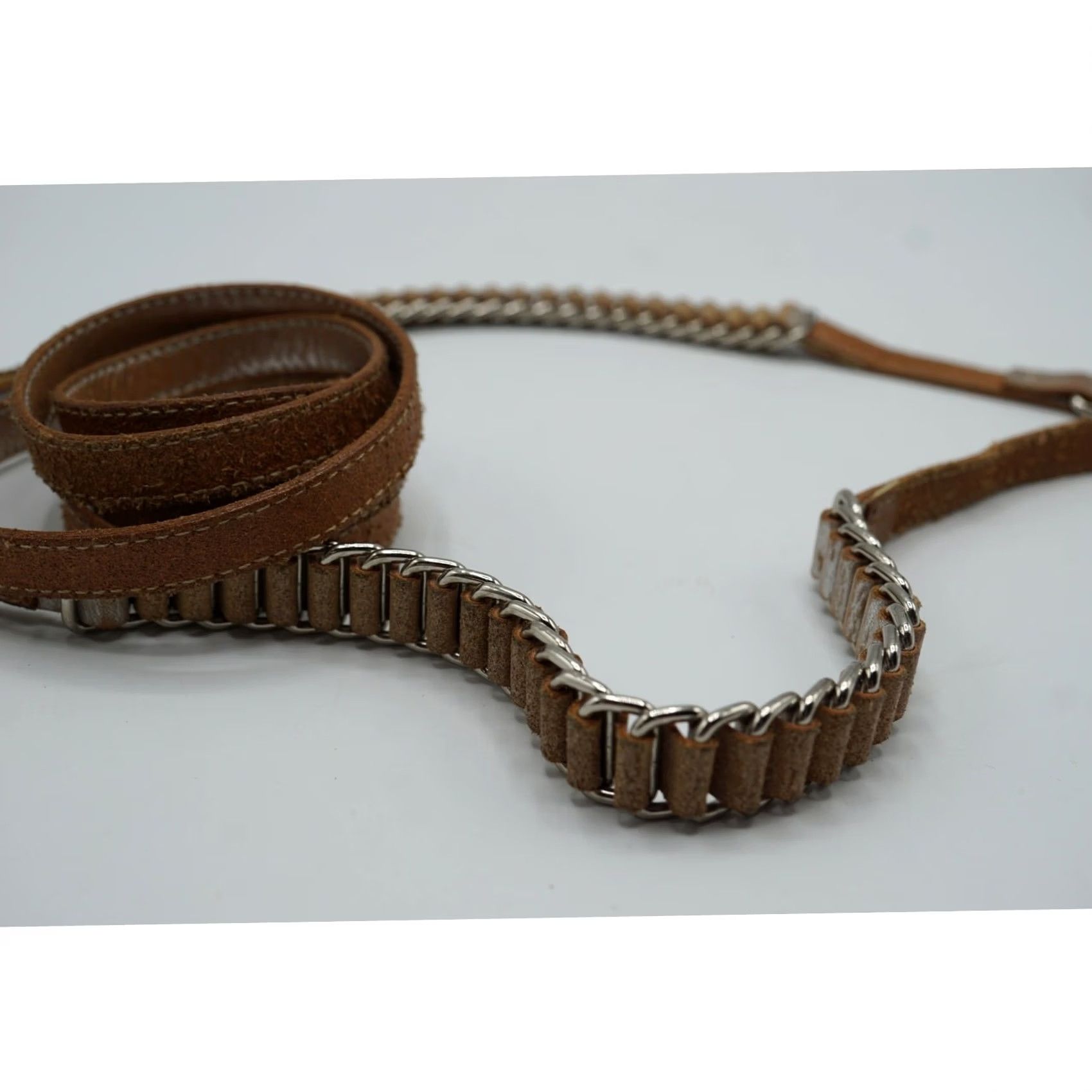 Doublet Brown Leather Belt 1/2" Narrow Ladies Double Wrap L Size ONE SIZE - 2 Thumbnail