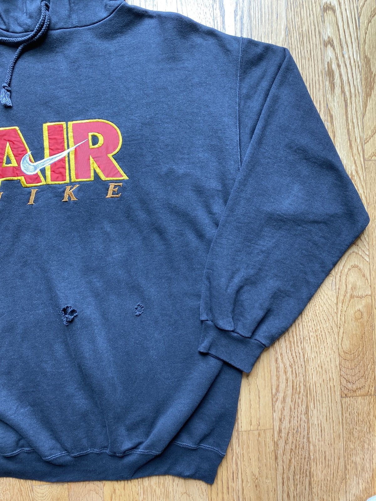 Nike × Vintage 80s Vintage Nike Hoodie Embroidered Sz L Size US L / EU 52-54 / 3 - 4 Thumbnail