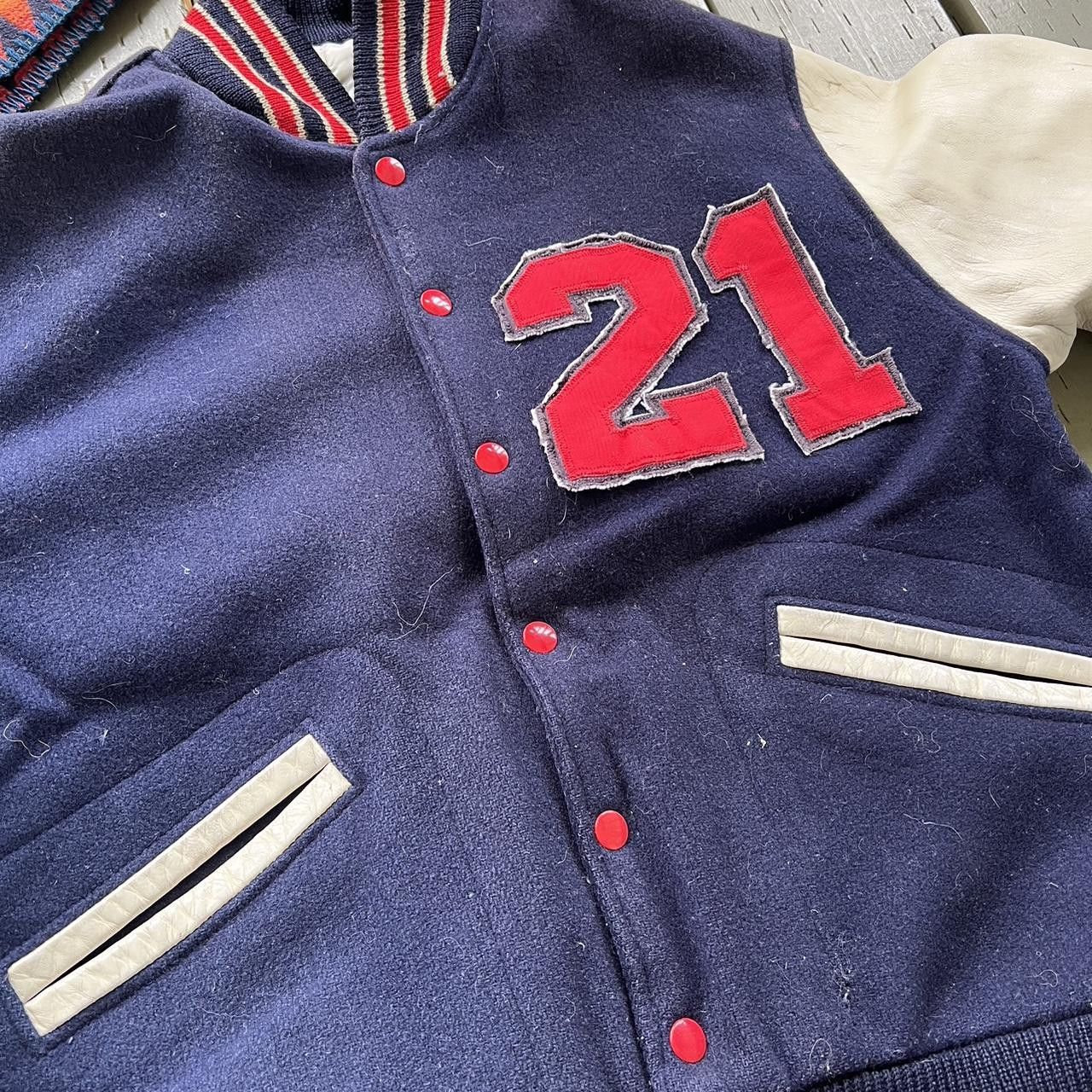 Vintage Vintage Varsity Letterman Wool Leather Jacket 80s Radio Cal Size US L / EU 52-54 / 3 - 5 Thumbnail
