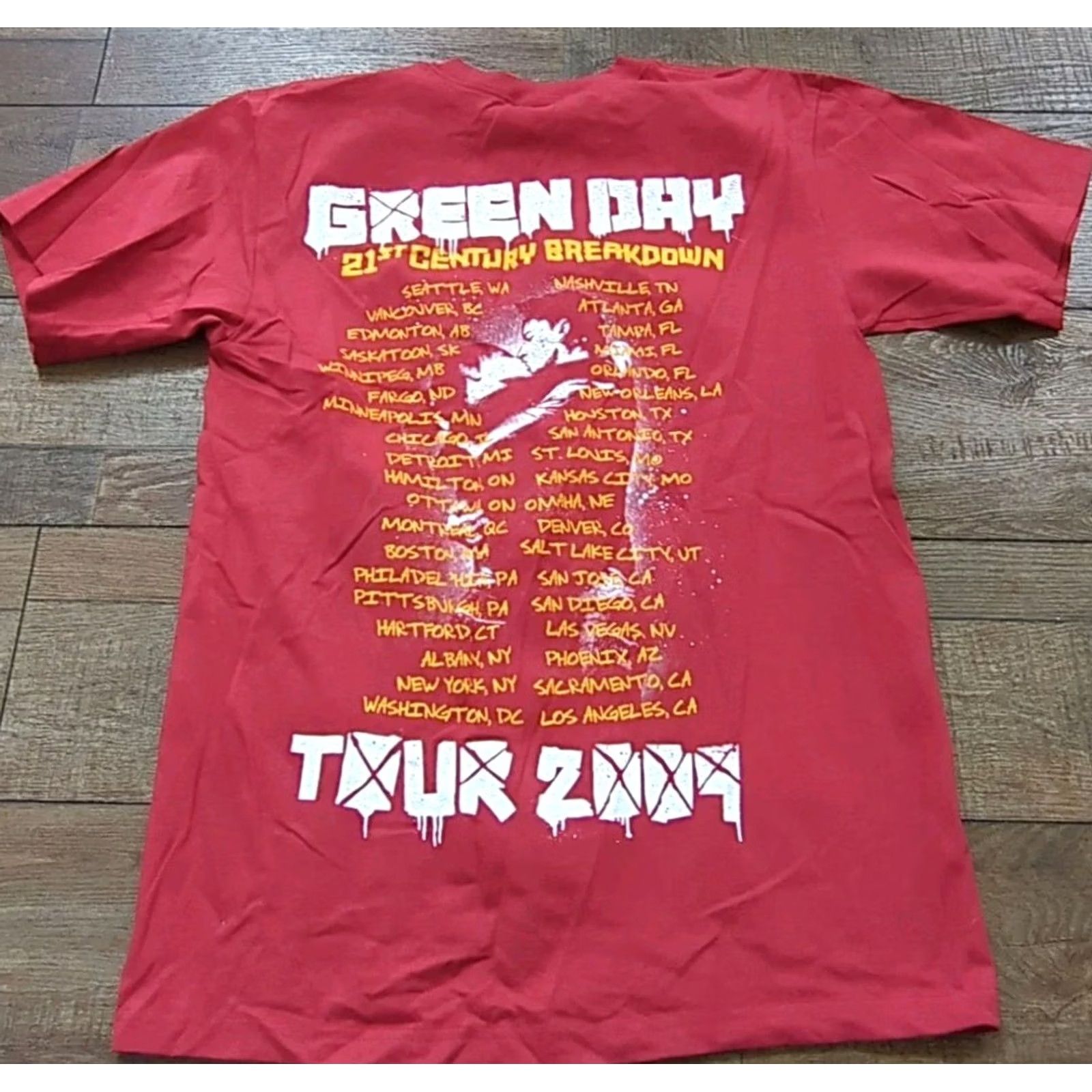 Anvil VINTAGE Green Day 21st Century Breakdown Tour 2009 Band T-Shirt Red Anvil Medium Shirts Mens M Size US M / EU 48-50 / 2 - 3 Thumbnail