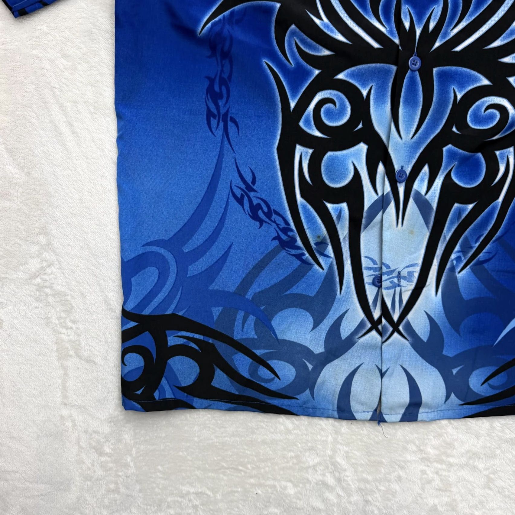 Vintage VINTAGE Dragon Fly Clothing Shirt Mens XL Blue Tribal Tattoo Graphic Button Up Size US XL / EU 56 / 4 - 6 Thumbnail