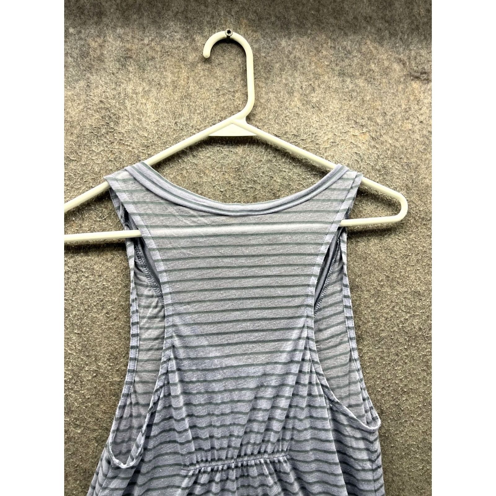Free People VINTAGE Free People Tank Top Womens Medium Gray Striped Lightweight Jersey Scoop Neck Sleeveless Casual Summer Womens Size M / US 6-8 / IT 42-44 - 7 Thumbnail