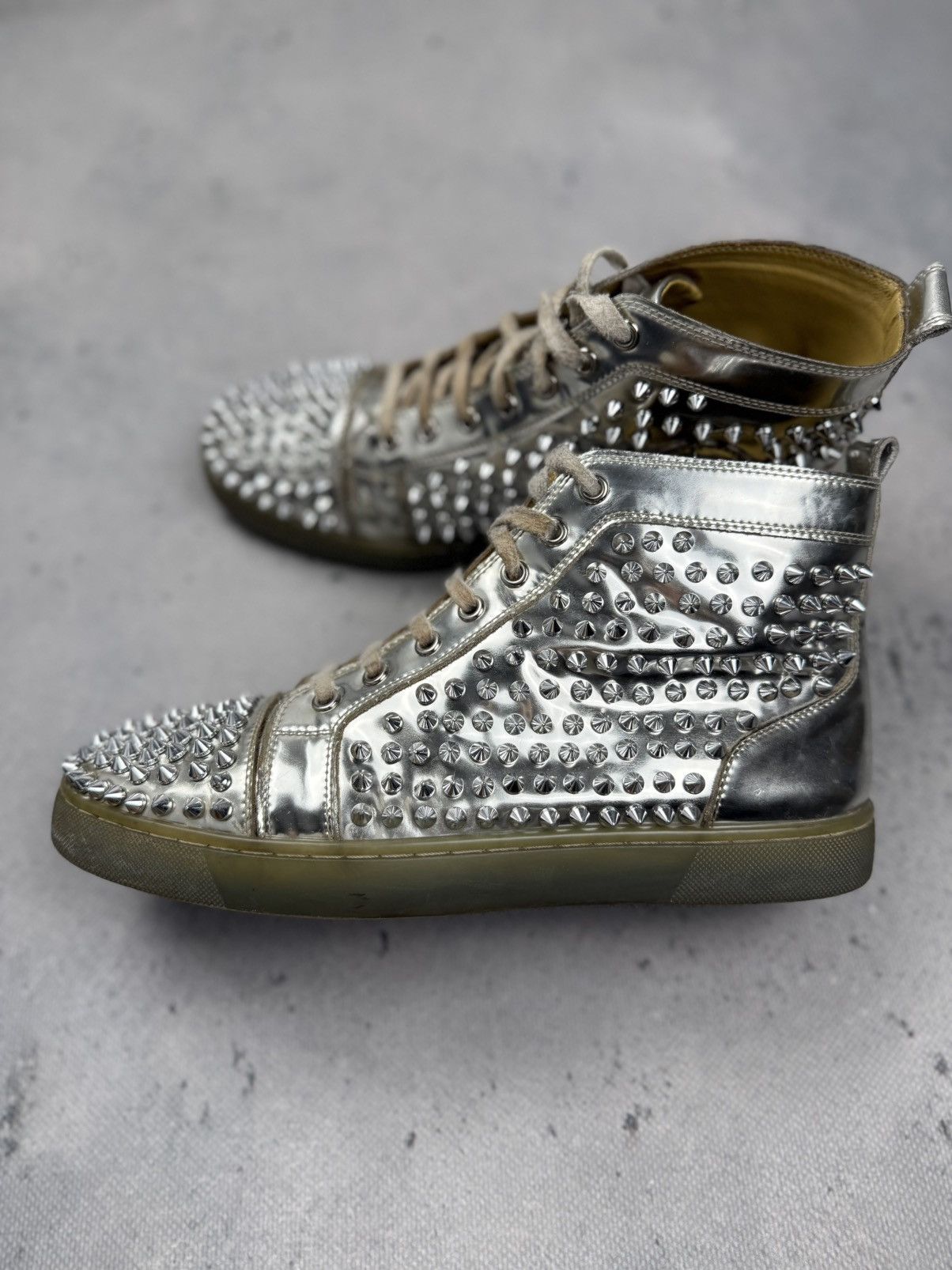 Christian Louboutin Christian Louboutin Louis Flat Antispecchio Spike Silver Size US 9 / EU 42 - 2 Thumbnail