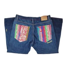 Other Designers Vintage - Vintage MCM Embroided logo Distress Denim Jeans, luxury_steals92